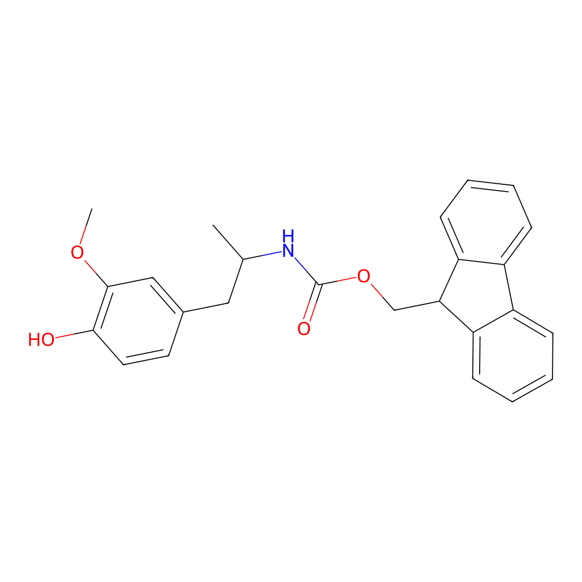 (9H-fluoren-9-yl)methyl N-[1-(4-hydroxy-3-methoxyphenyl)propan-2-yl]carbamate molecular structure, CAS 2764014-59-5