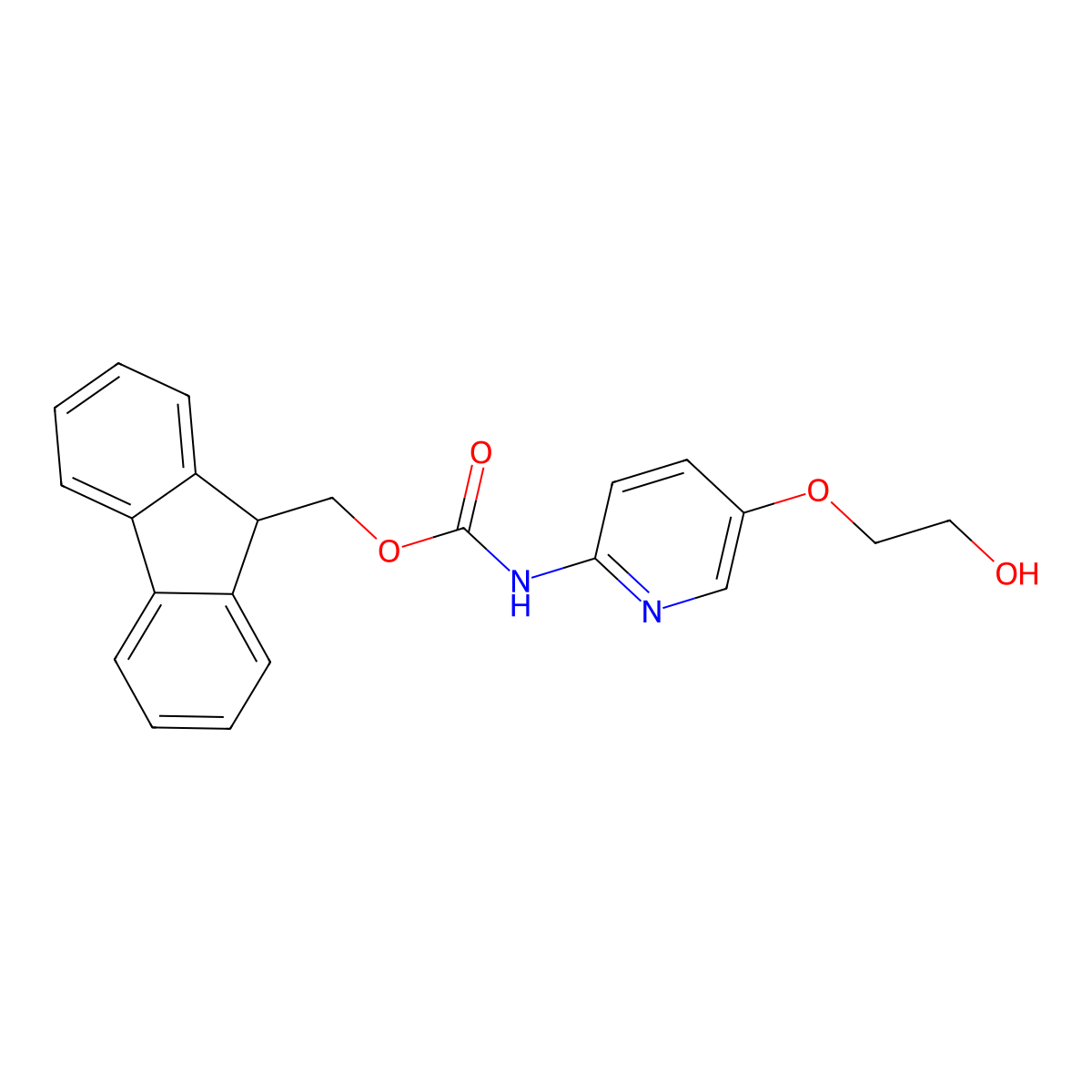 (9H-fluoren-9-yl)methyl N-[5-(2-hydroxyethoxy)pyridin-2-yl]carbamate molecular structure, CAS 2764014-64-2