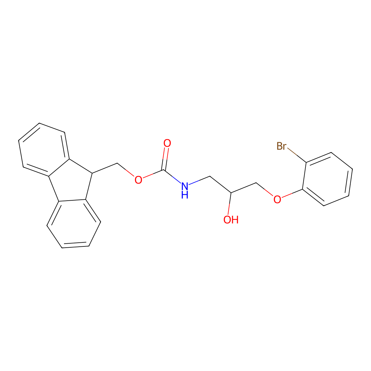 (9H-fluoren-9-yl)methyl N-[3-(2-bromophenoxy)-2-hydroxypropyl]carbamate molecular structure, CAS 2764014-65-3