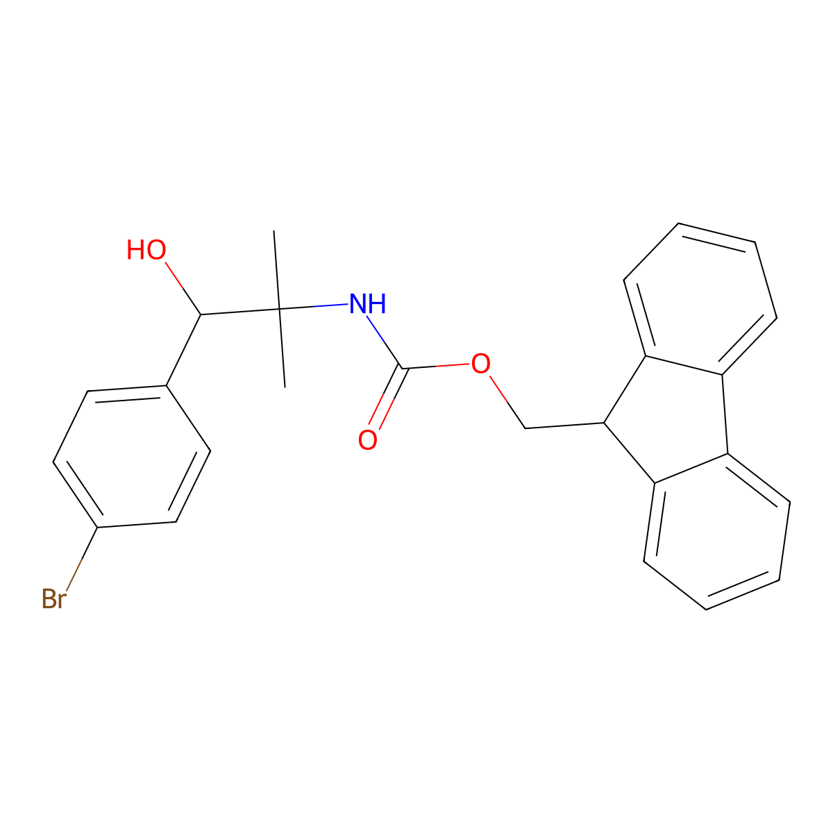 (9H-fluoren-9-yl)methyl N-[1-(4-bromophenyl)-1-hydroxy-2-methylpropan-2-yl]carbamate molecular structure, CAS 2764014-67-5
