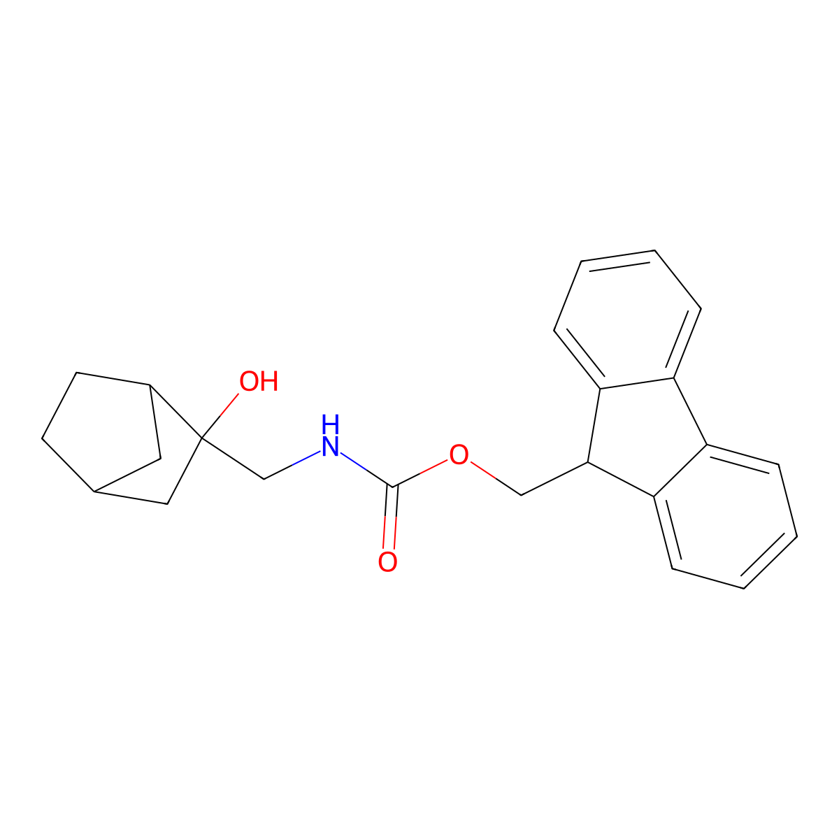 rac-(9H-fluoren-9-yl)methyl N-{[(1R,2R,4S)-2-hydroxybicyclo[2.2.1]heptan-2-yl]methyl}carbamate molecular structure, CAS 2764014-69-7
