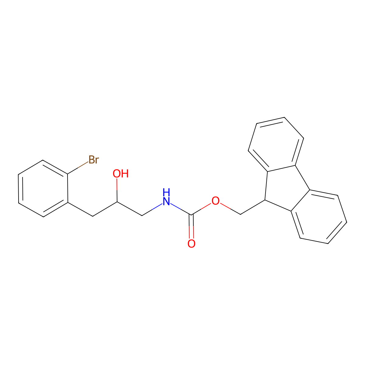 (9H-fluoren-9-yl)methyl N-[3-(2-bromophenyl)-2-hydroxypropyl]carbamate molecular structure, CAS 2764014-71-1