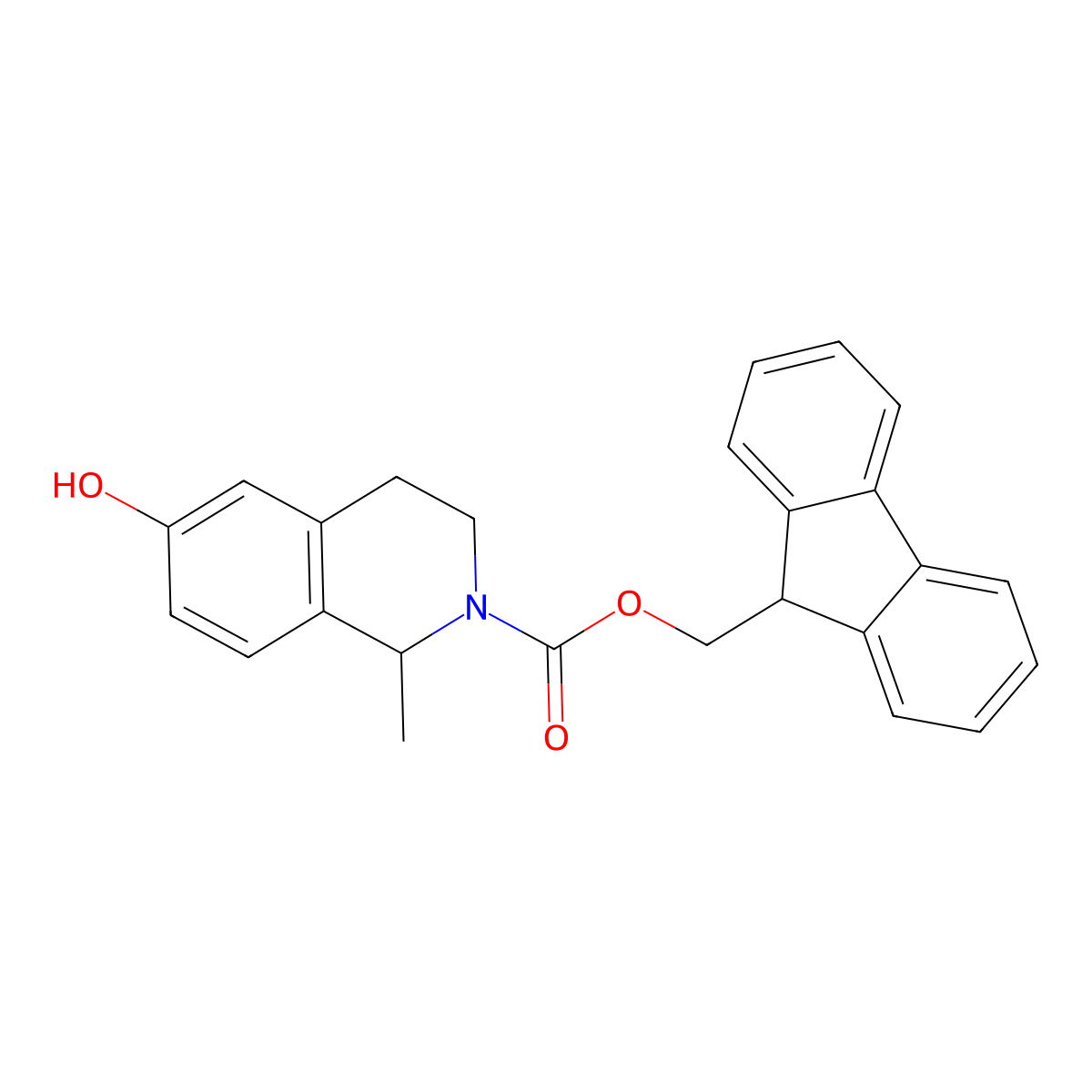 (9H-fluoren-9-yl)methyl 6-hydroxy-1-methyl-1,2,3,4-tetrahydroisoquinoline-2-carboxylate molecular structure, CAS 2764014-73-3