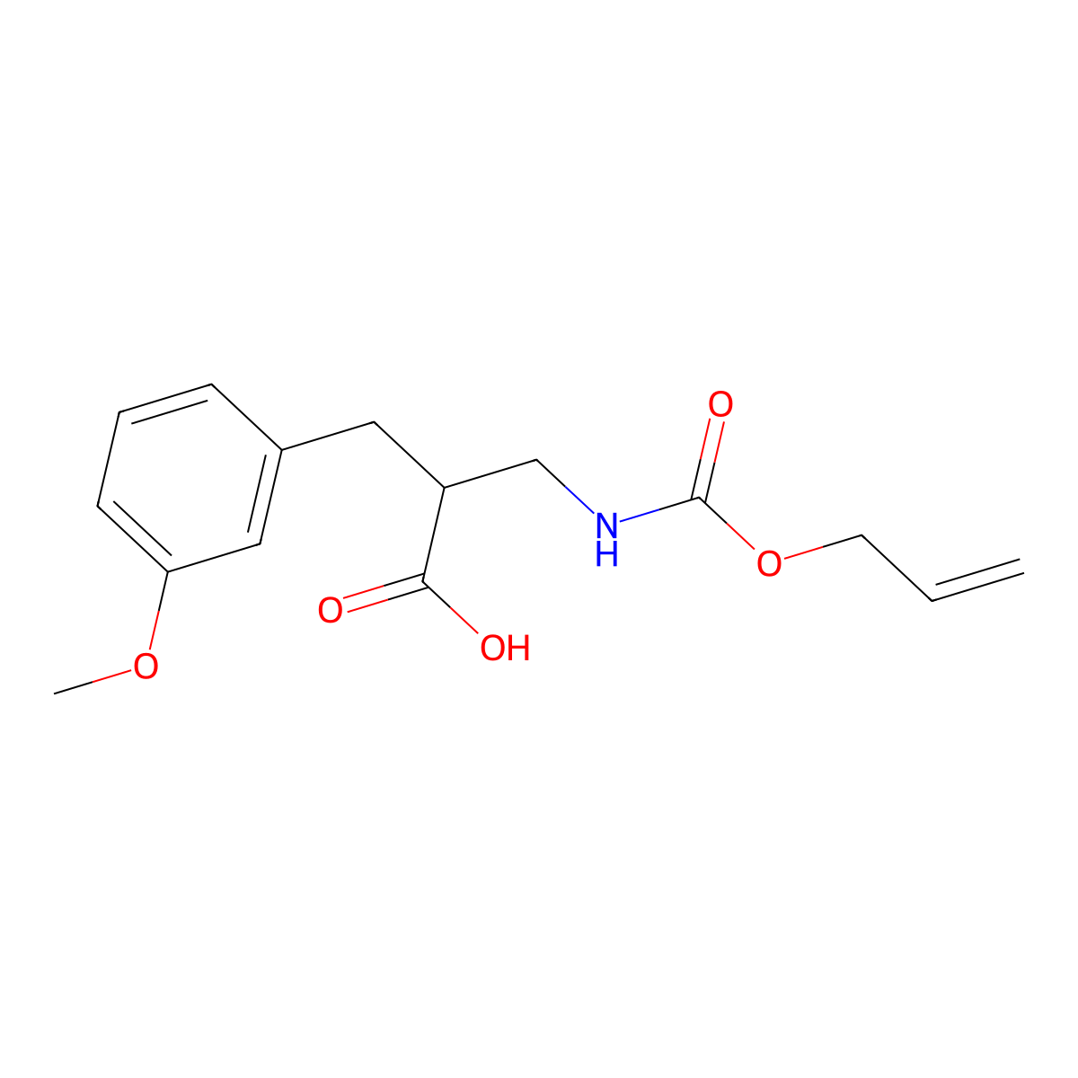 2-[(3-Methoxyphenyl)methyl]-3-{[(prop-2-en-1-yloxy)carbonyl]amino}propanoic acid molecular structure, CAS 2764014-87-9