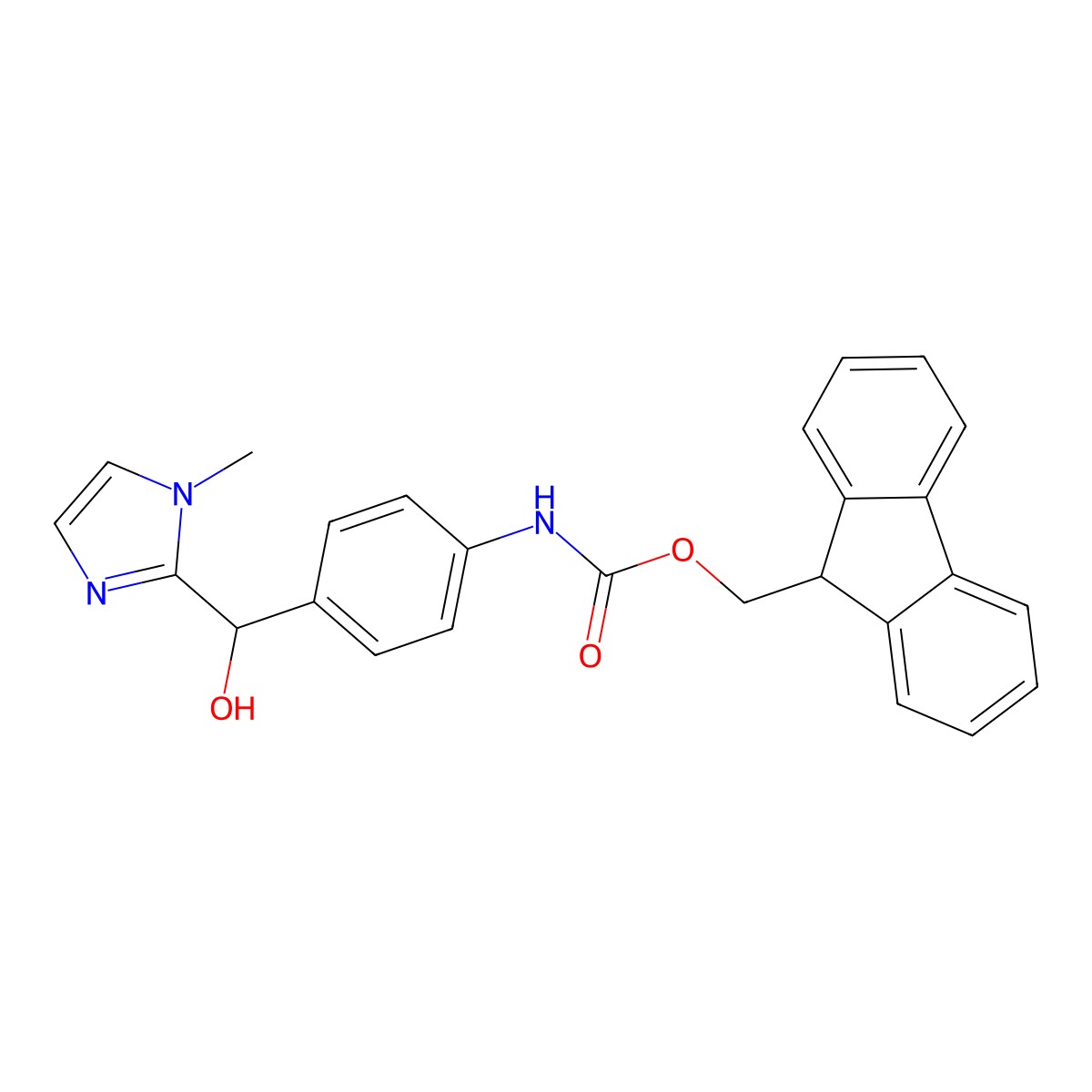 (9H-fluoren-9-yl)methyl N-{4-[hydroxy(1-methyl-1H-imidazol-2-yl)methyl]phenyl}carbamate molecular structure, CAS 2764015-11-2