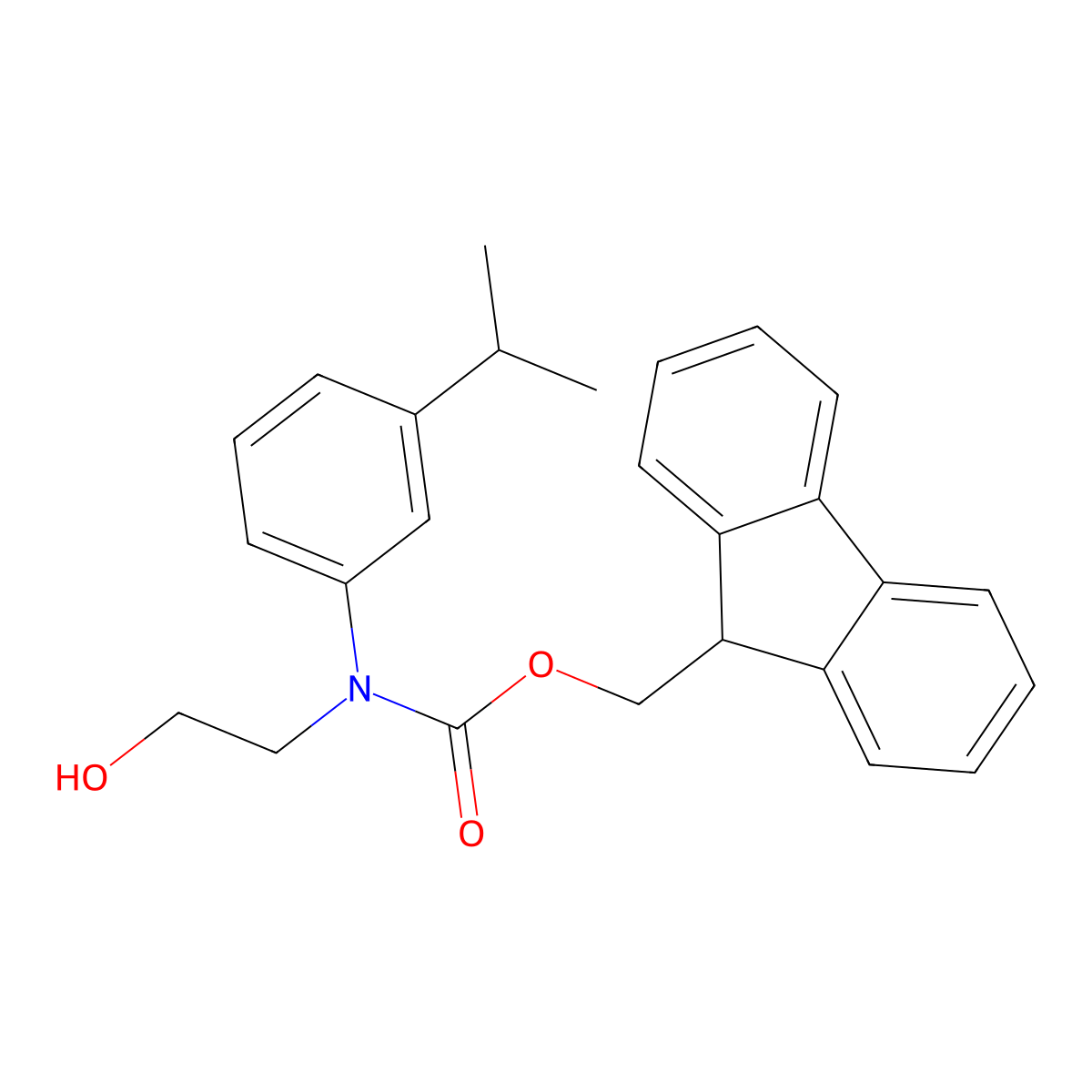(9H-fluoren-9-yl)methyl N-(2-hydroxyethyl)-N-[3-(propan-2-yl)phenyl]carbamate molecular structure, CAS 2764015-12-3