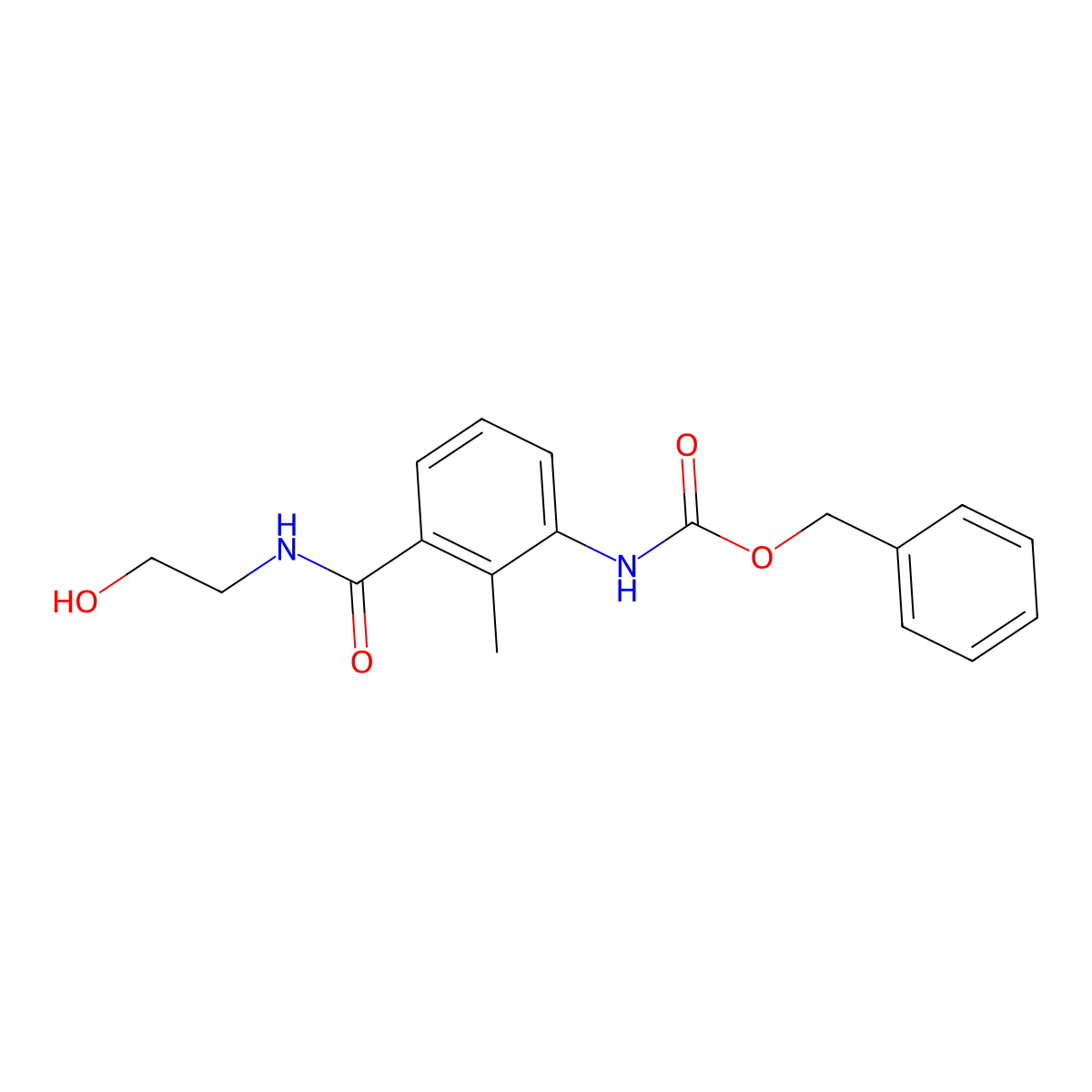 benzyl N-{3-[(2-hydroxyethyl)carbamoyl]-2-methylphenyl}carbamate molecular structure, CAS 2764015-16-7