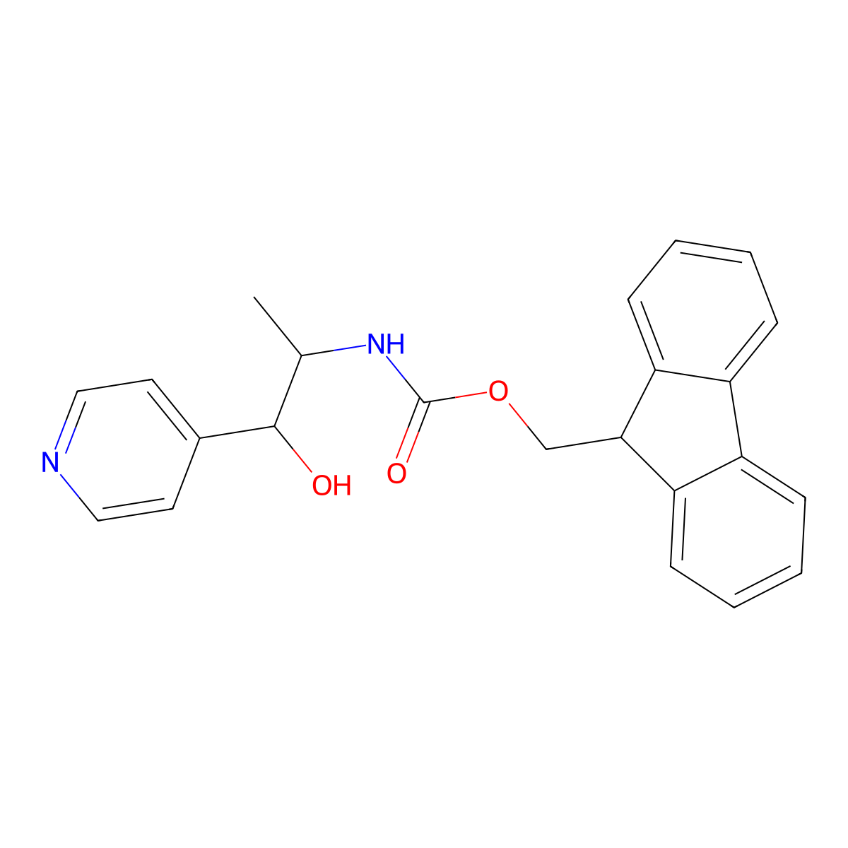 (9H-fluoren-9-yl)methyl N-[1-hydroxy-1-(pyridin-4-yl)propan-2-yl]carbamate molecular structure, CAS 2764015-26-9