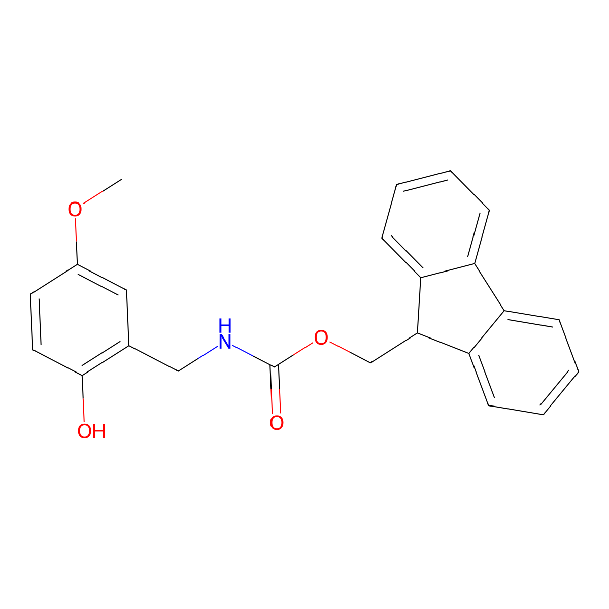 (9H-fluoren-9-yl)methyl N-[(2-hydroxy-5-methoxyphenyl)methyl]carbamate molecular structure, CAS 2764015-30-5