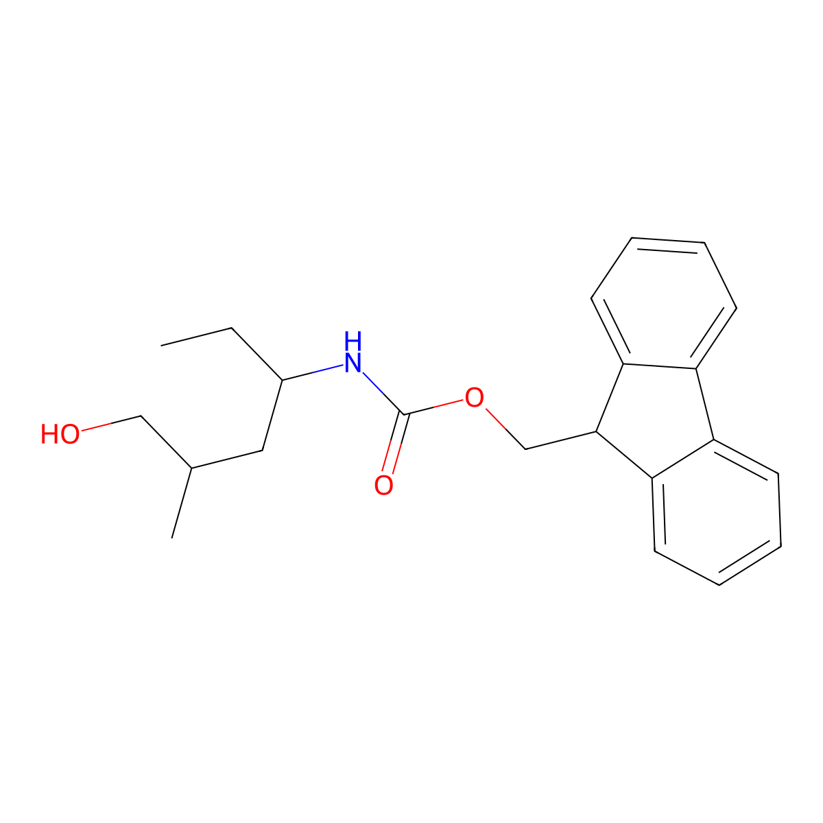 (9H-fluoren-9-yl)methyl N-(6-hydroxy-5-methylhexan-3-yl)carbamate molecular structure, CAS 2764015-31-6