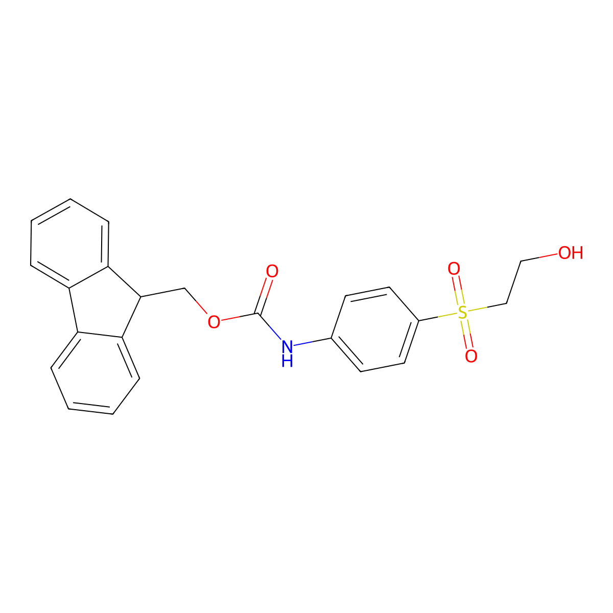 (9H-fluoren-9-yl)methyl N-[4-(2-hydroxyethanesulfonyl)phenyl]carbamate molecular structure, CAS 2764015-32-7