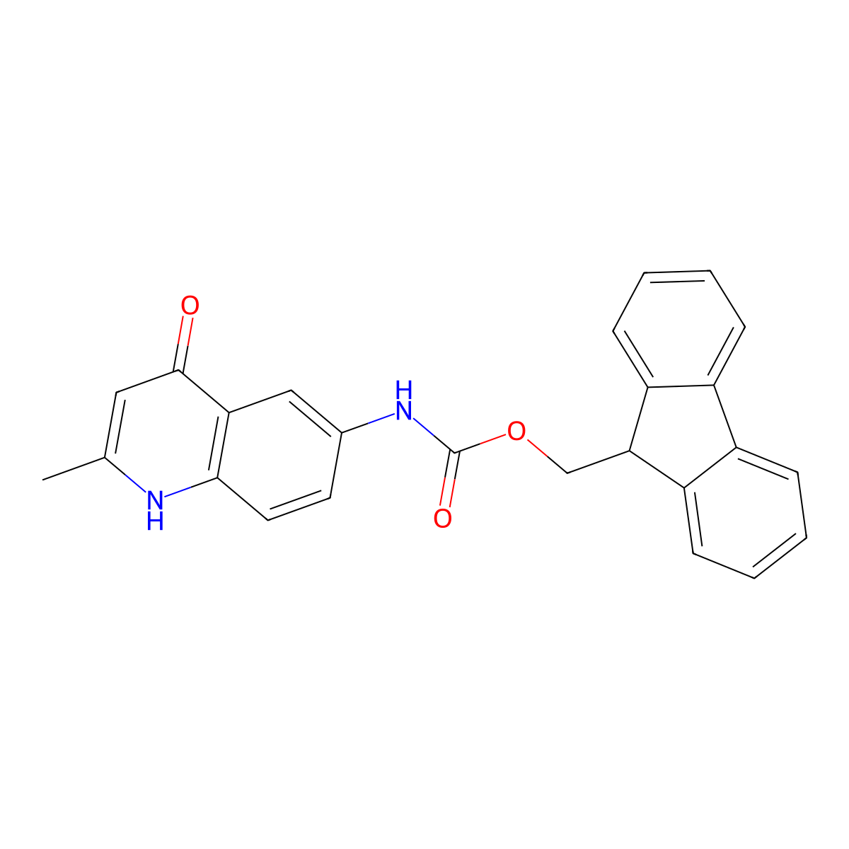 (9H-fluoren-9-yl)methyl N-(4-hydroxy-2-methylquinolin-6-yl)carbamate molecular structure, CAS 2764015-37-2