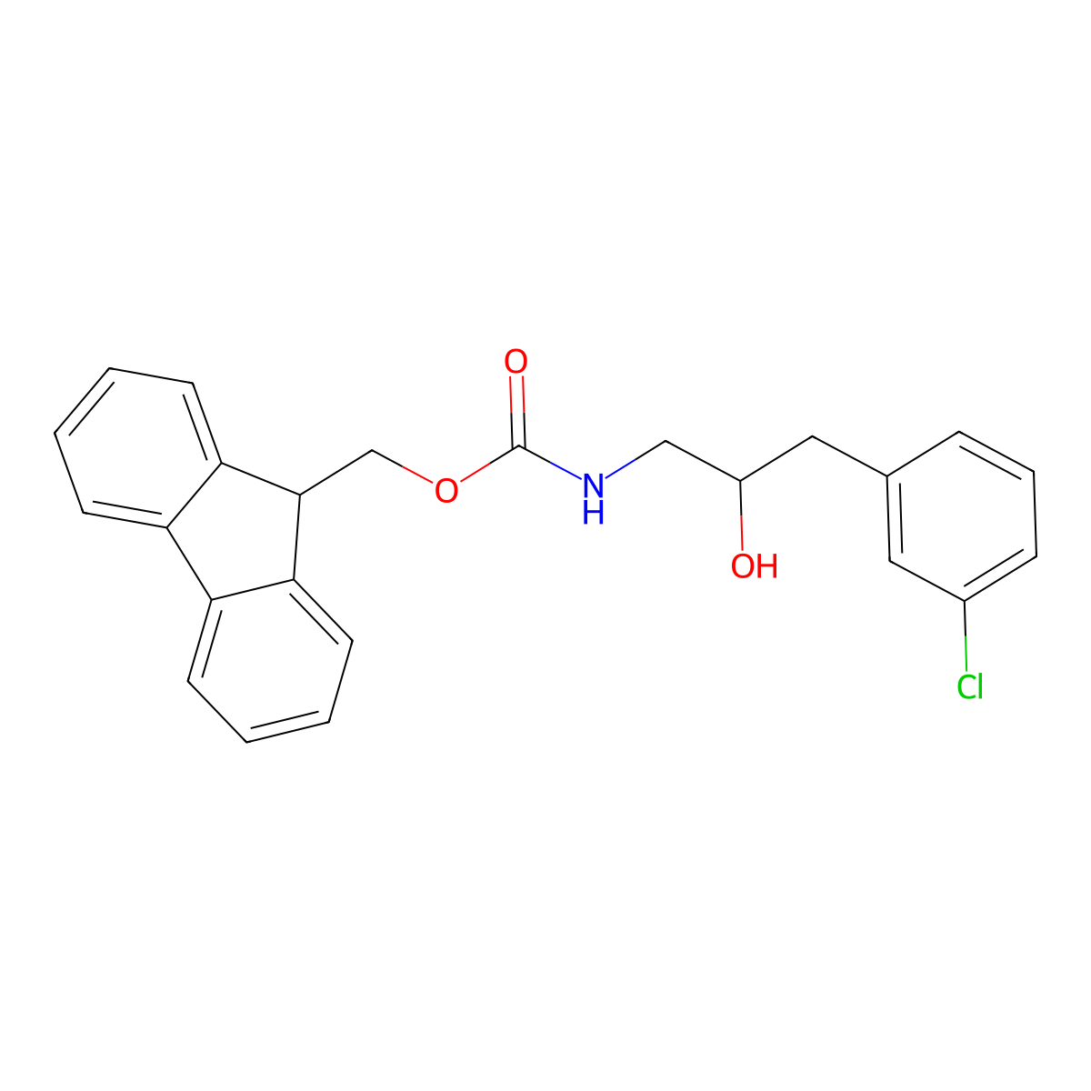 (9H-fluoren-9-yl)methyl N-[3-(3-chlorophenyl)-2-hydroxypropyl]carbamate molecular structure, CAS 2764015-65-6