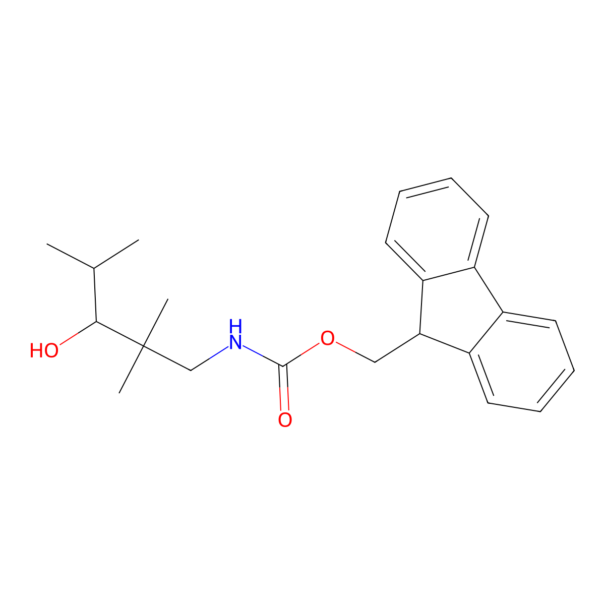(9H-fluoren-9-yl)methyl N-(3-hydroxy-2,2,4-trimethylpentyl)carbamate molecular structure, CAS 2764015-69-0