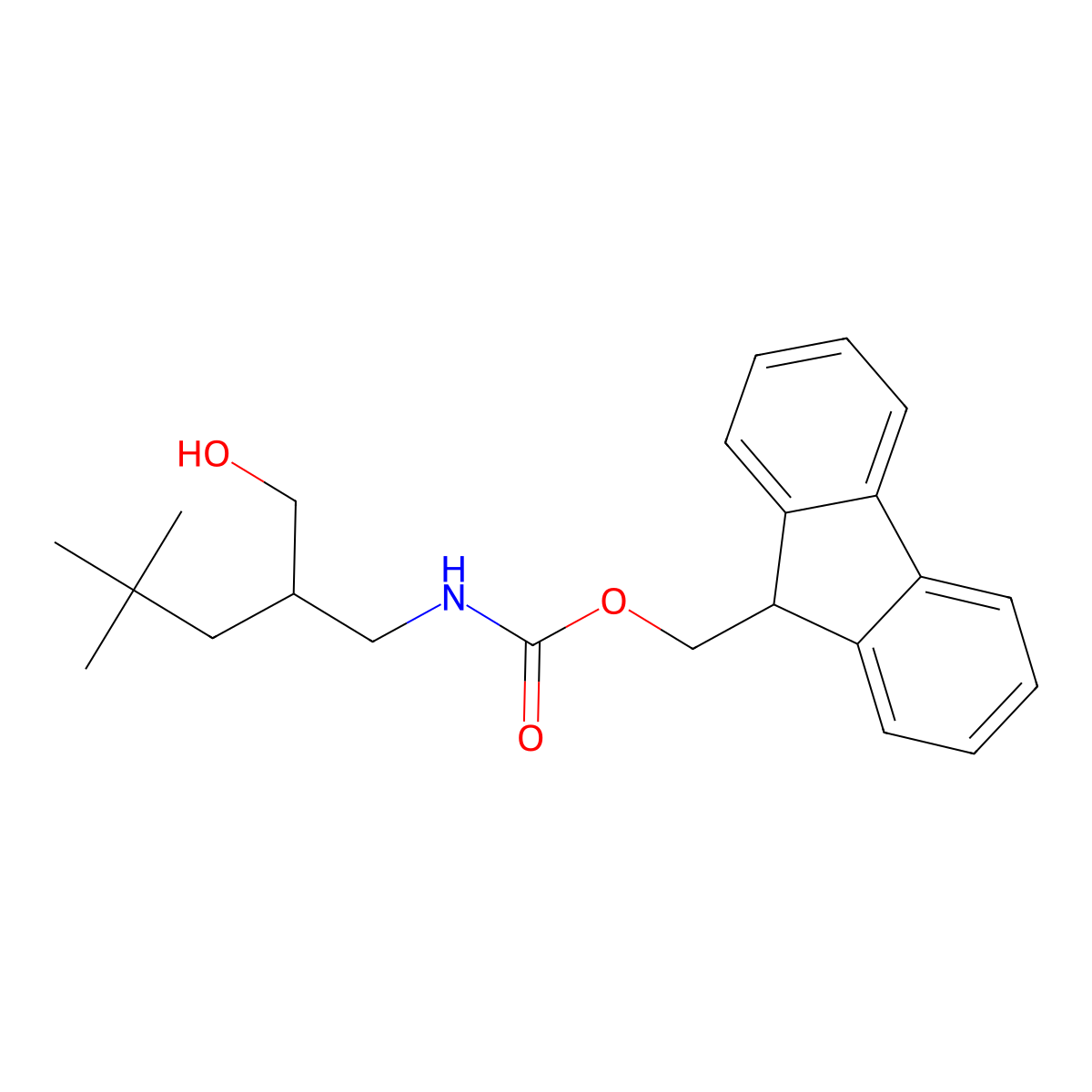 (9H-fluoren-9-yl)methyl N-[2-(2,2-dimethylpropyl)-3-hydroxypropyl]carbamate molecular structure, CAS 2764015-74-7
