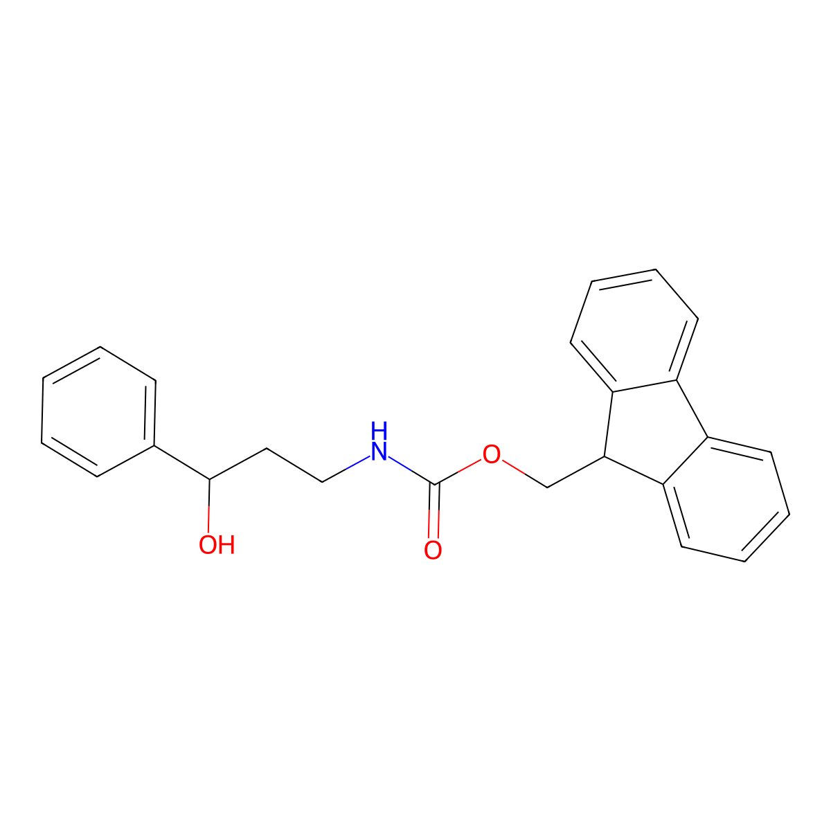 (9H-fluoren-9-yl)methyl N-(3-hydroxy-3-phenylpropyl)carbamate molecular structure, CAS 2764015-77-0