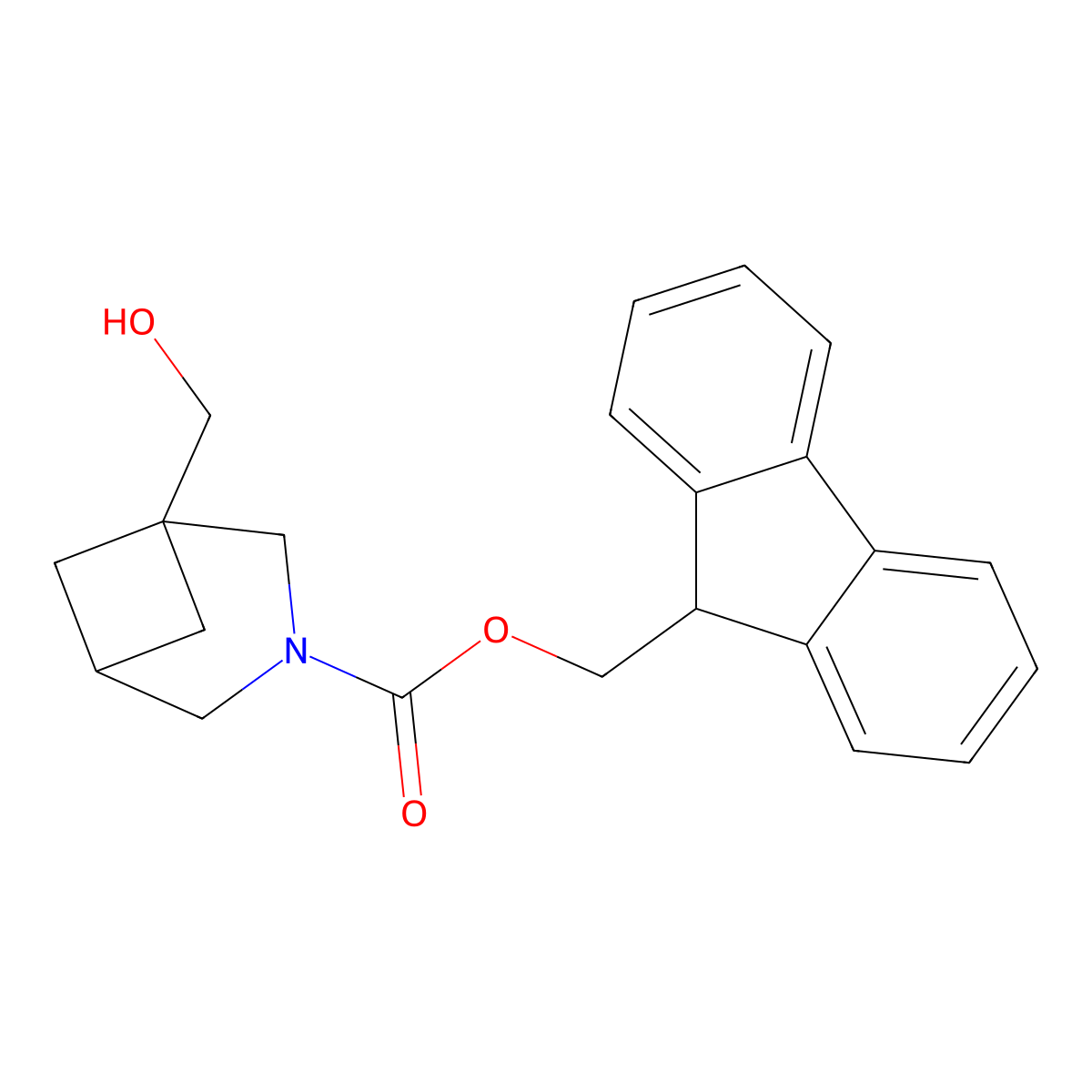 (9H-fluoren-9-yl)methyl 1-(hydroxymethyl)-3-azabicyclo[3.1.1]heptane-3-carboxylate molecular structure, CAS 2764015-87-2