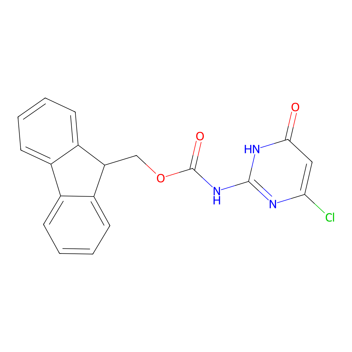(9H-fluoren-9-yl)methyl N-(4-chloro-6-hydroxypyrimidin-2-yl)carbamate molecular structure, CAS 2764015-95-2