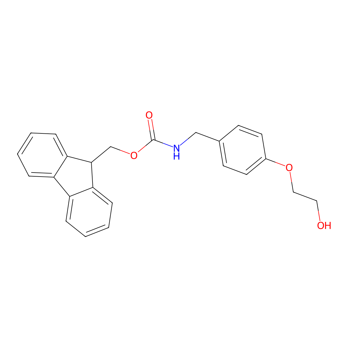 (9H-fluoren-9-yl)methyl N-{[4-(2-hydroxyethoxy)phenyl]methyl}carbamate molecular structure, CAS 2764016-02-4