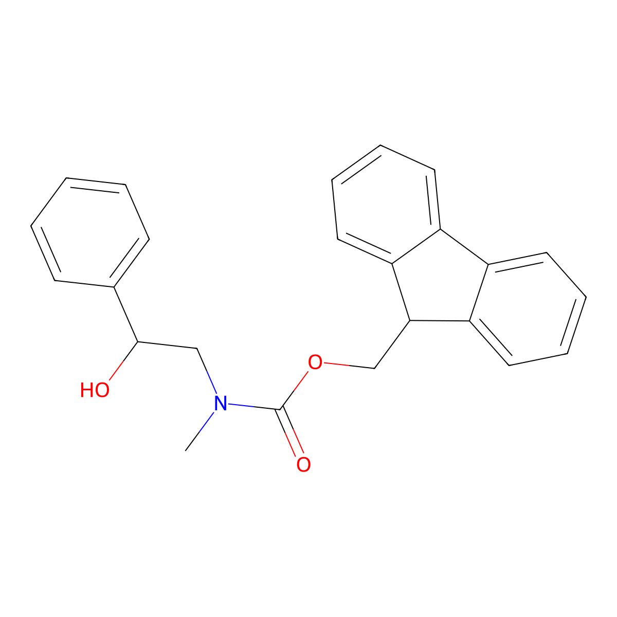 (9H-fluoren-9-yl)methyl N-(2-hydroxy-2-phenylethyl)-N-methylcarbamate molecular structure, CAS 2764016-04-6