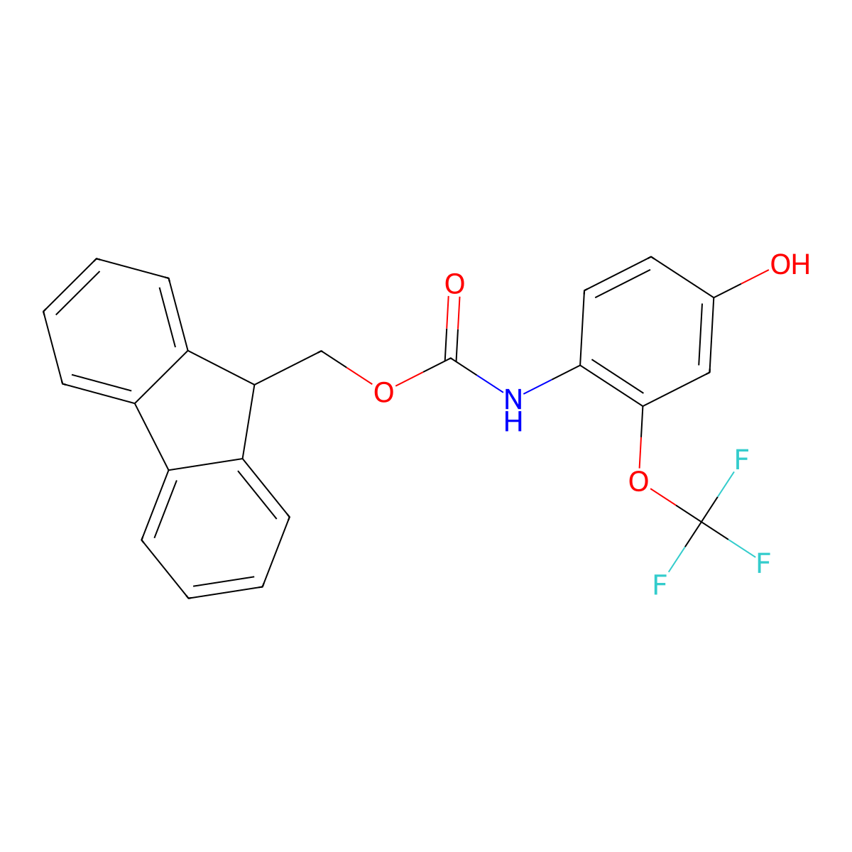 (9H-fluoren-9-yl)methyl N-[4-hydroxy-2-(trifluoromethoxy)phenyl]carbamate molecular structure, CAS 2764016-06-8