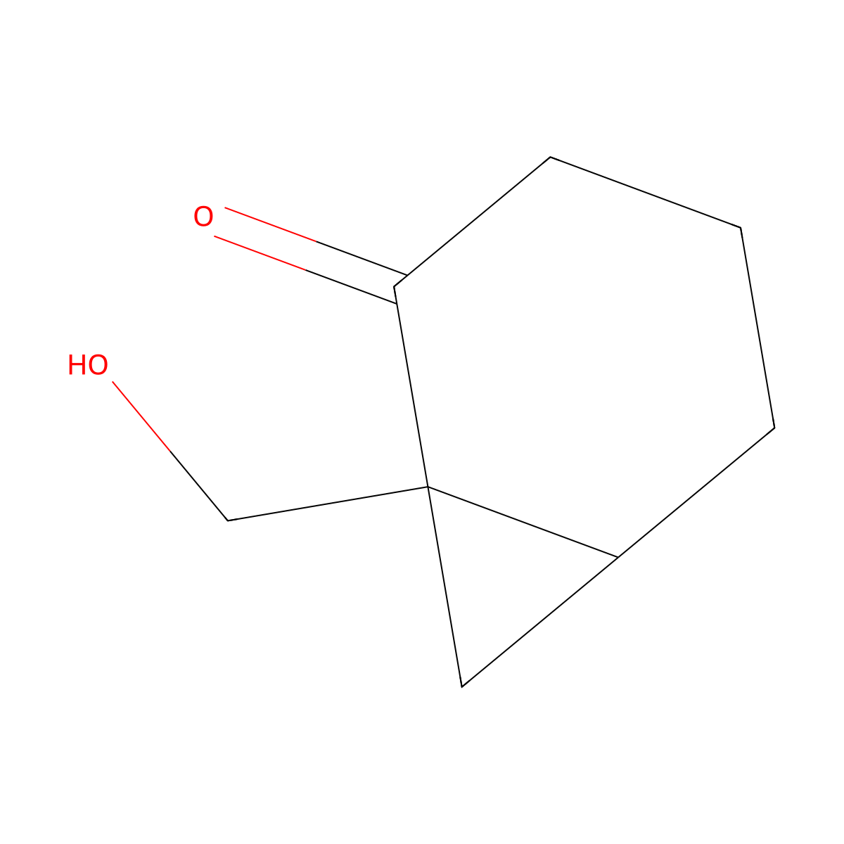 1-(Hydroxymethyl)bicyclo[4.1.0]heptan-2-one molecular structure, CAS 2764016-08-0
