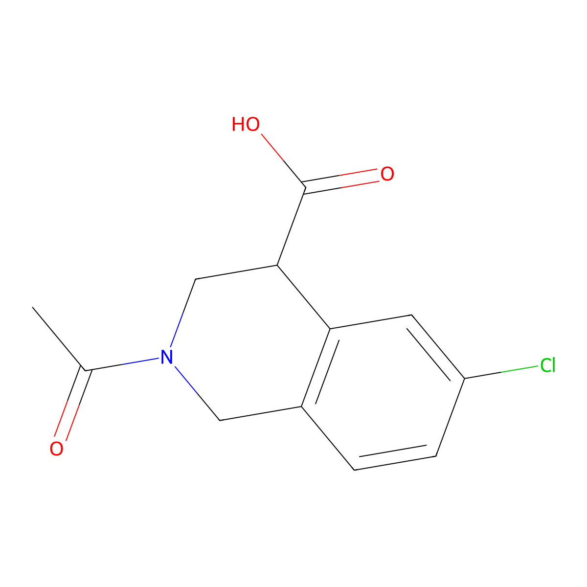 2-Acetyl-6-chloro-1,2,3,4-tetrahydroisoquinoline-4-carboxylic acid molecular structure, CAS 2764016-26-2