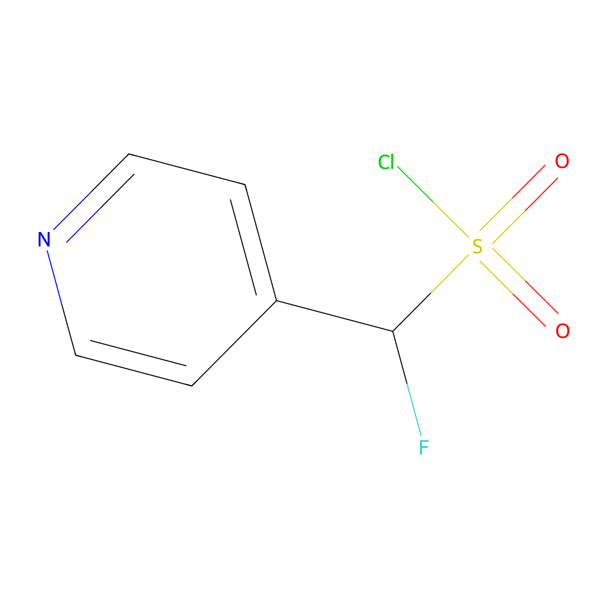 Fluoro(pyridin-4-yl)methanesulfonyl chloride molecular structure, CAS 2764016-28-4