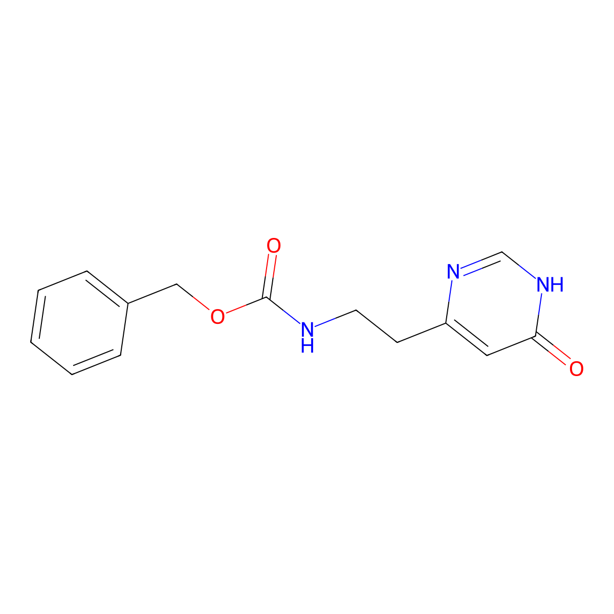 benzyl N-[2-(6-hydroxypyrimidin-4-yl)ethyl]carbamate molecular structure, CAS 2764016-38-6