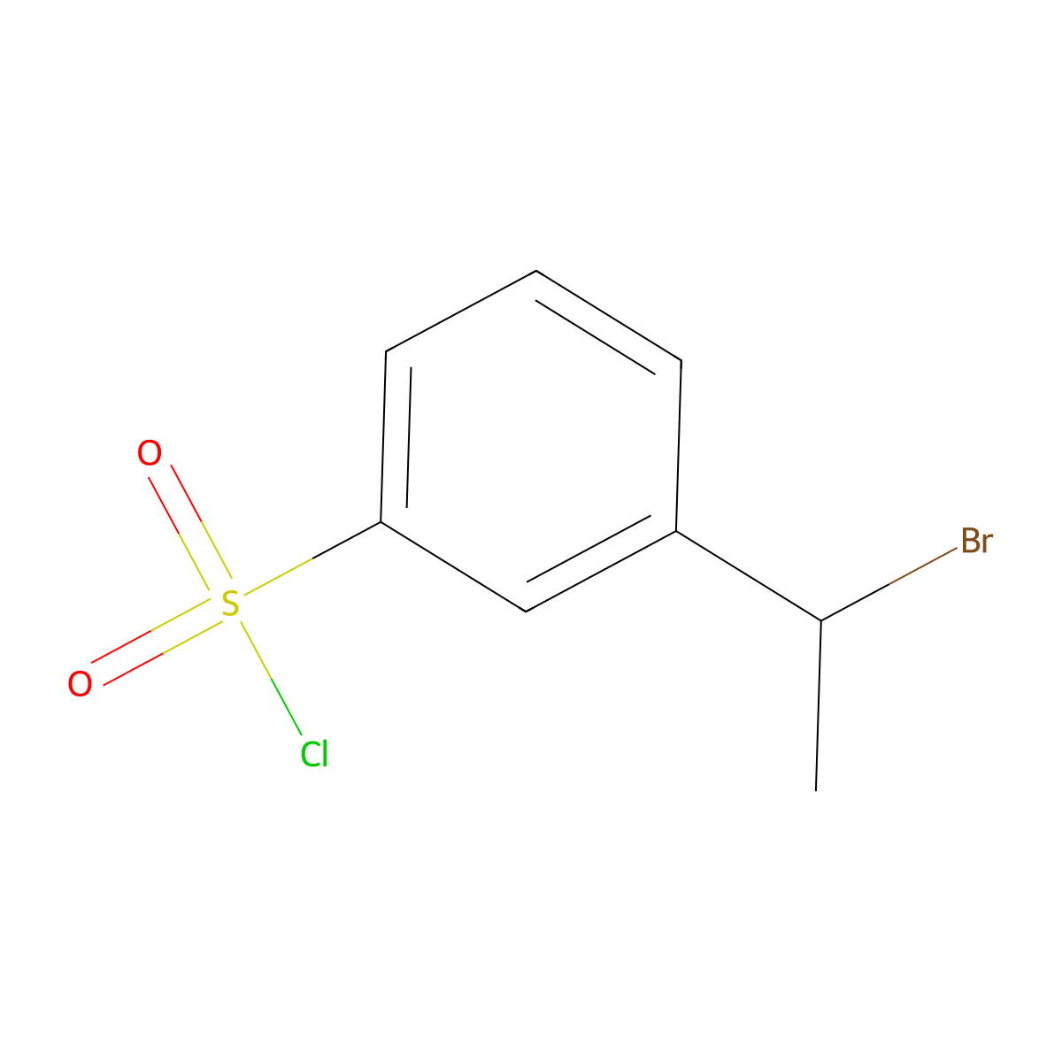 3-(1-Bromoethyl)benzene-1-sulfonyl chloride molecular structure, CAS 2764016-43-3