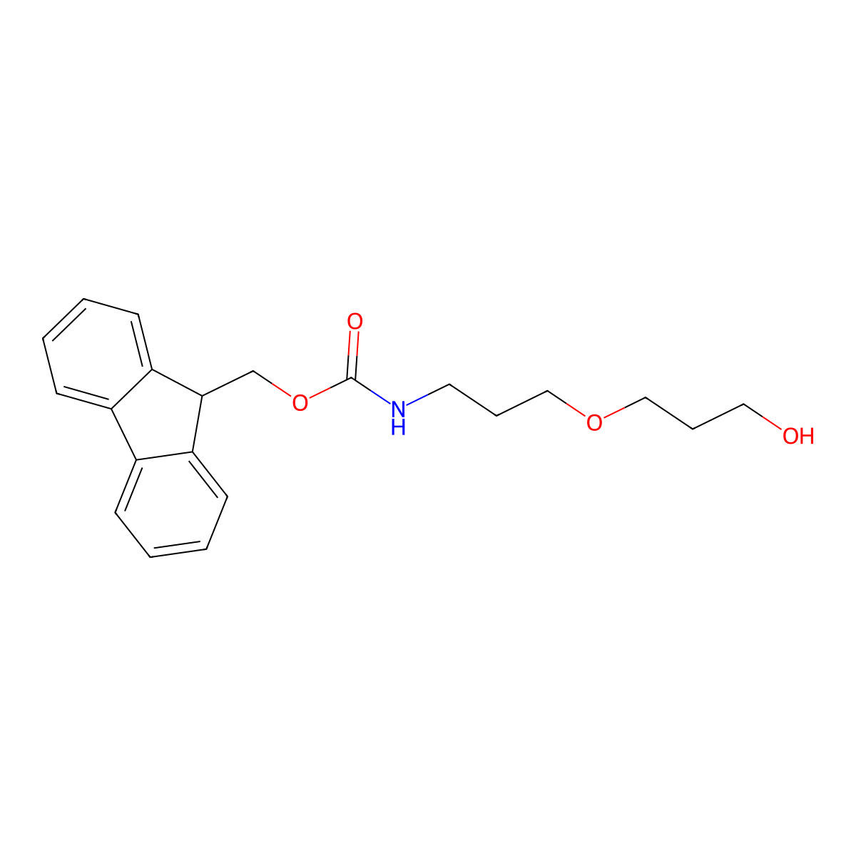 (9H-fluoren-9-yl)methyl N-[3-(3-hydroxypropoxy)propyl]carbamate molecular structure, CAS 2764016-50-2