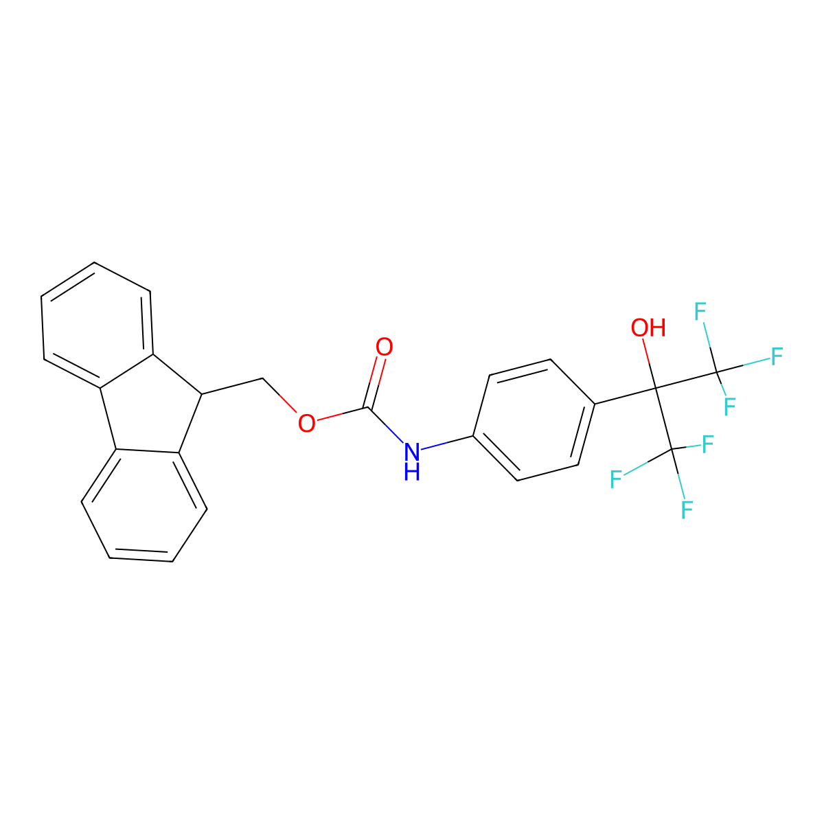 (9H-fluoren-9-yl)methyl N-[4-(1,1,1,3,3,3-hexafluoro-2-hydroxypropan-2-yl)phenyl]carbamate molecular structure, CAS 2764016-52-4