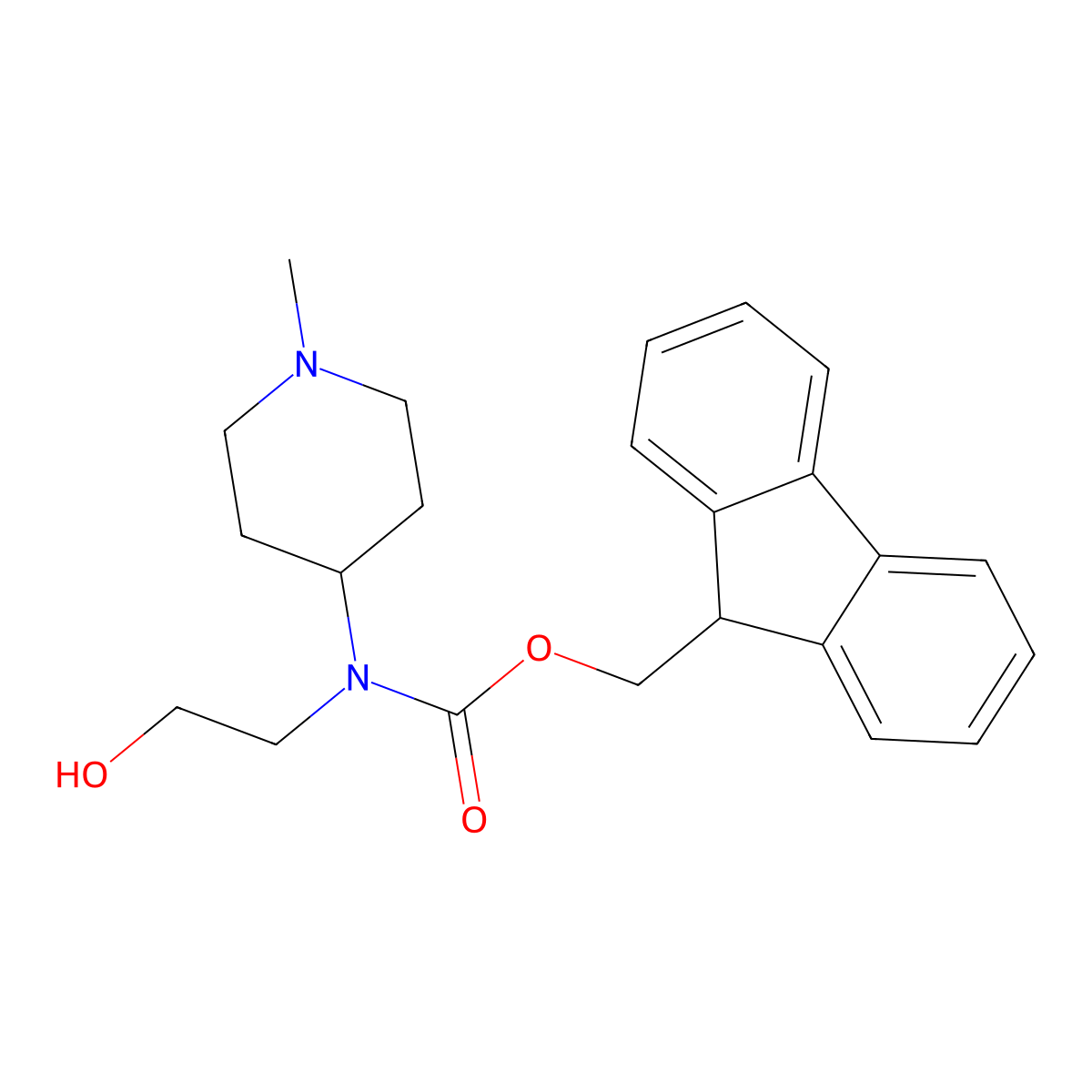 (9H-fluoren-9-yl)methyl N-(2-hydroxyethyl)-N-(1-methylpiperidin-4-yl)carbamate molecular structure, CAS 2764016-57-9
