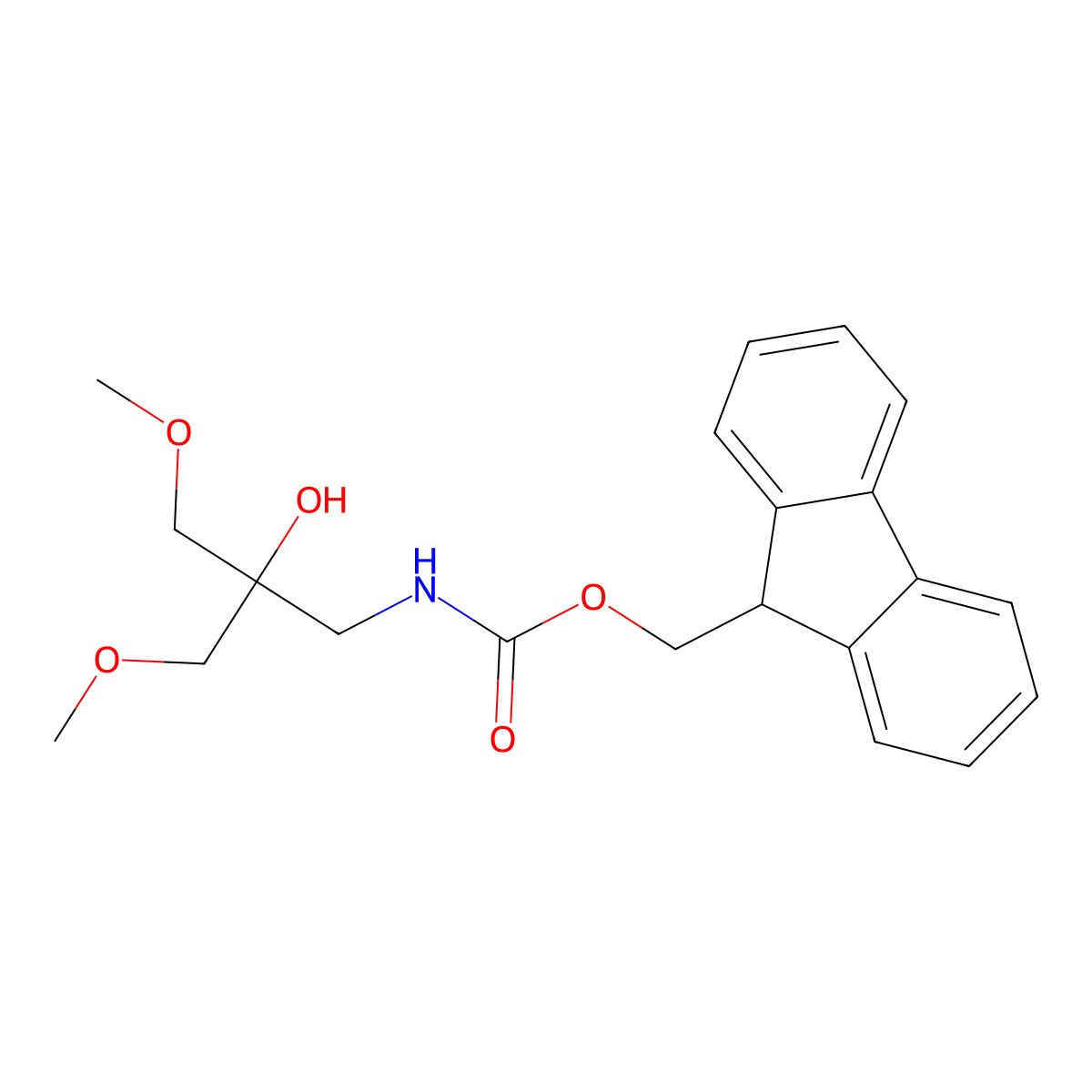 (9H-fluoren-9-yl)methyl N-[2-hydroxy-3-methoxy-2-(methoxymethyl)propyl]carbamate molecular structure, CAS 2764016-69-3