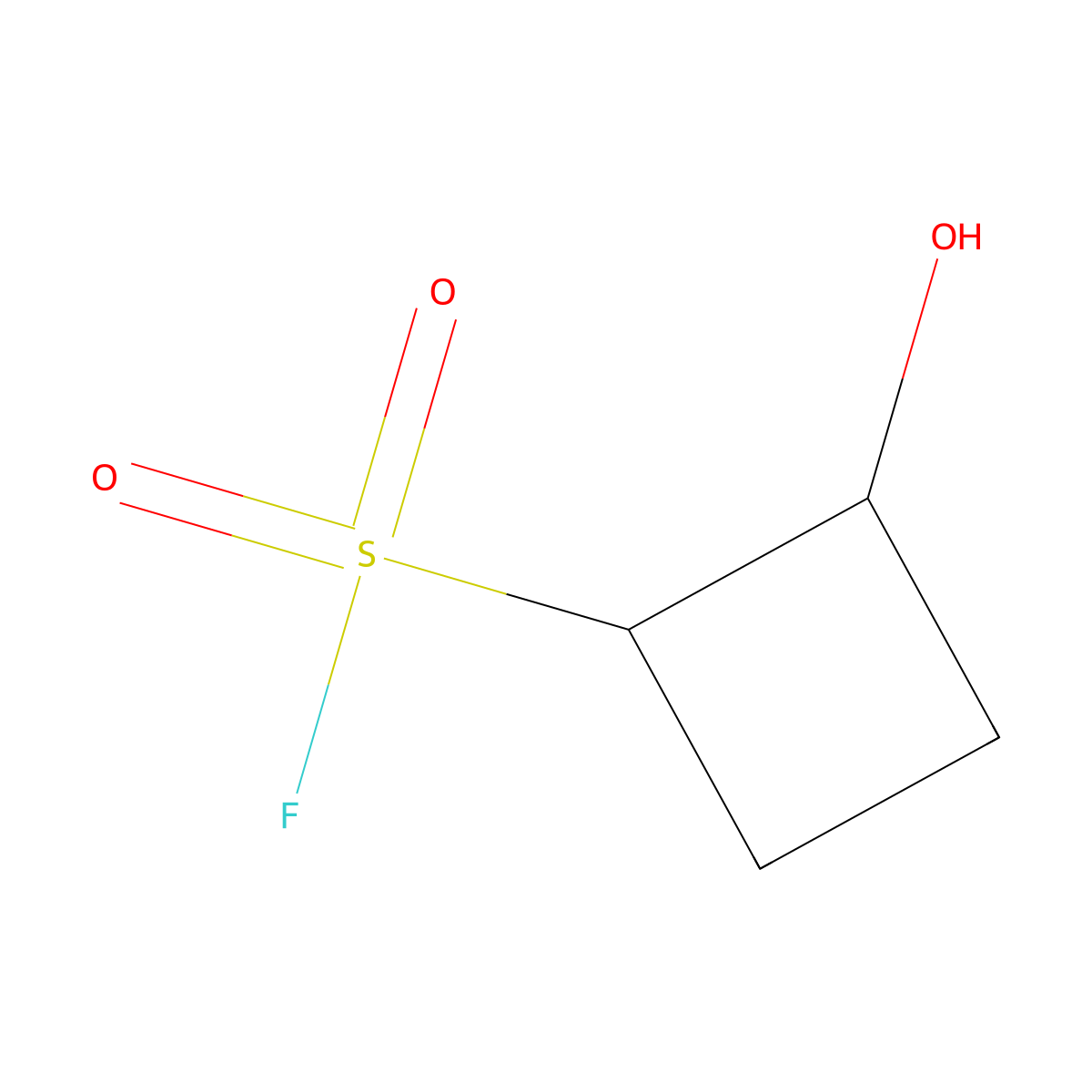 rac-(1R,2R)-2-hydroxycyclobutane-1-sulfonyl fluoride molecular structure, CAS 2764016-72-8