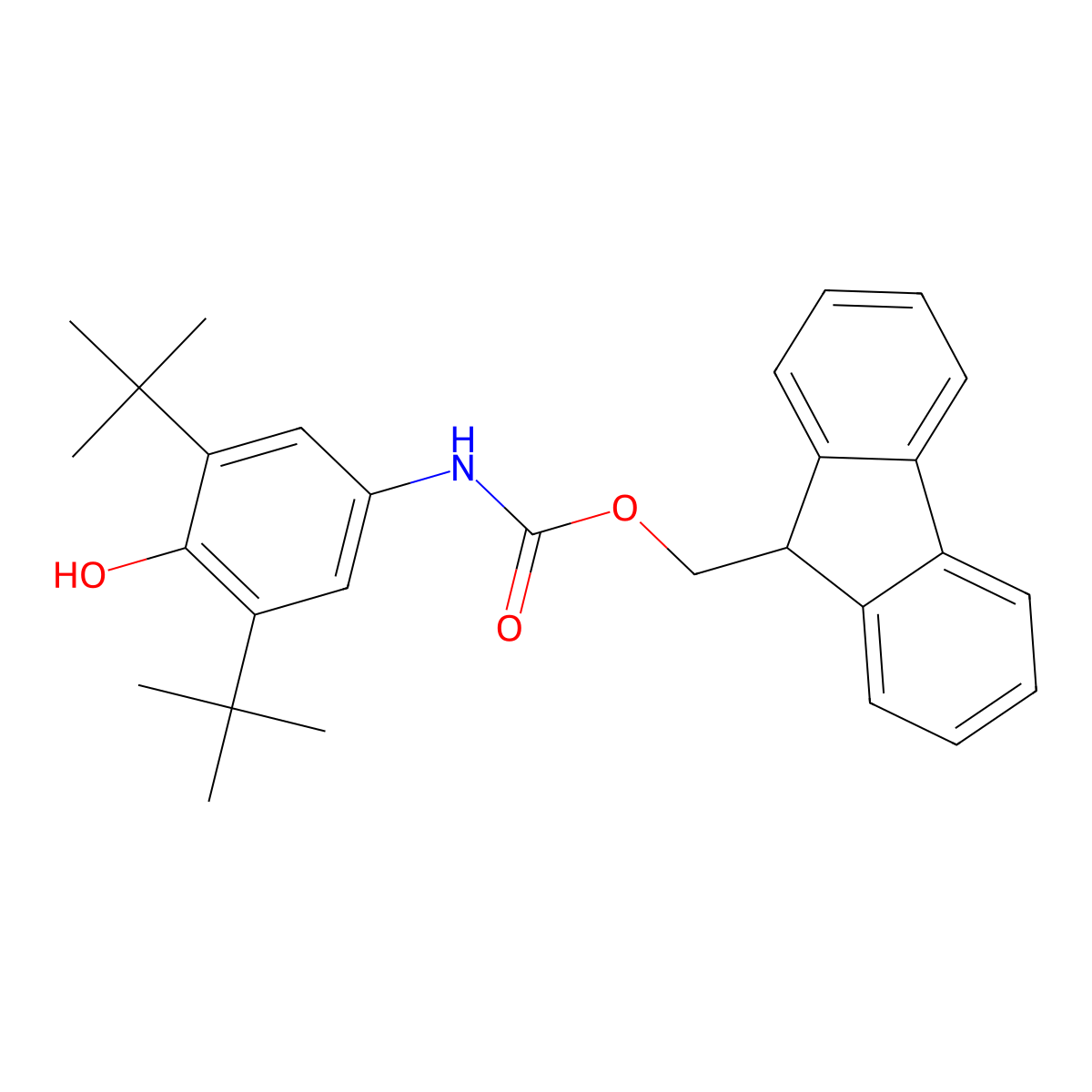 (9H-fluoren-9-yl)methyl N-(3,5-di-tert-butyl-4-hydroxyphenyl)carbamate molecular structure, CAS 2764016-75-1