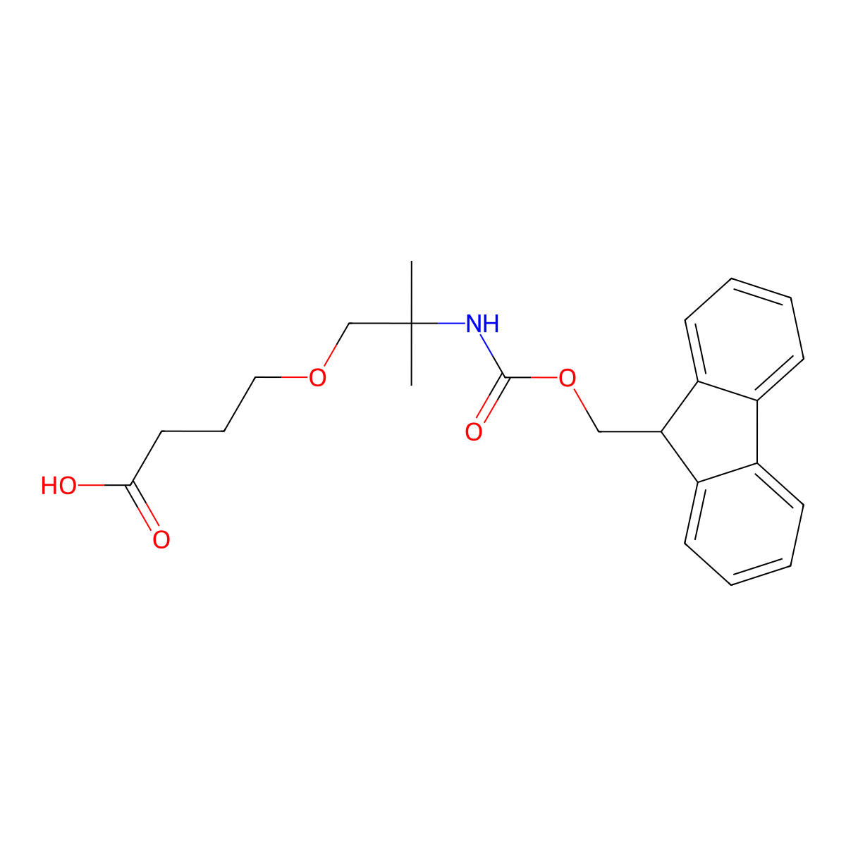 4-[2-({[(9H-fluoren-9-yl)methoxy]carbonyl}amino)-2-methylpropoxy]butanoic acid molecular structure, CAS 2764016-80-8