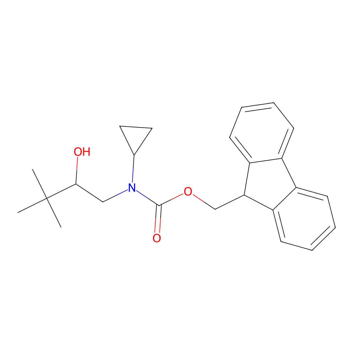 (9H-fluoren-9-yl)methyl N-cyclopropyl-N-(2-hydroxy-3,3-dimethylbutyl)carbamate molecular structure, CAS 2764016-81-9