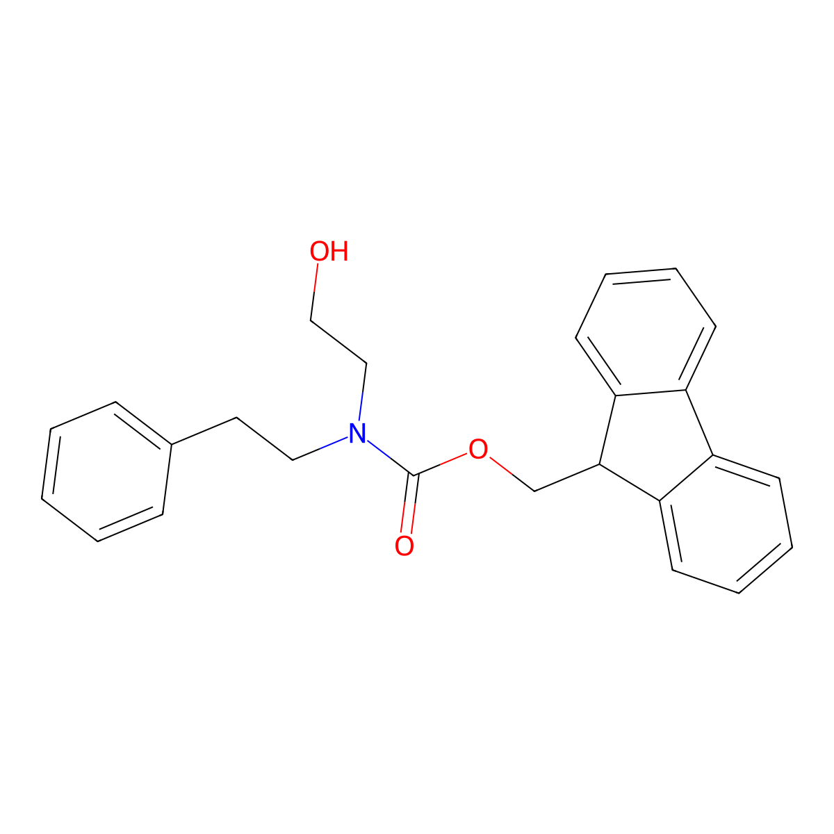 (9H-fluoren-9-yl)methyl N-(2-hydroxyethyl)-N-(2-phenylethyl)carbamate molecular structure, CAS 2764016-83-1