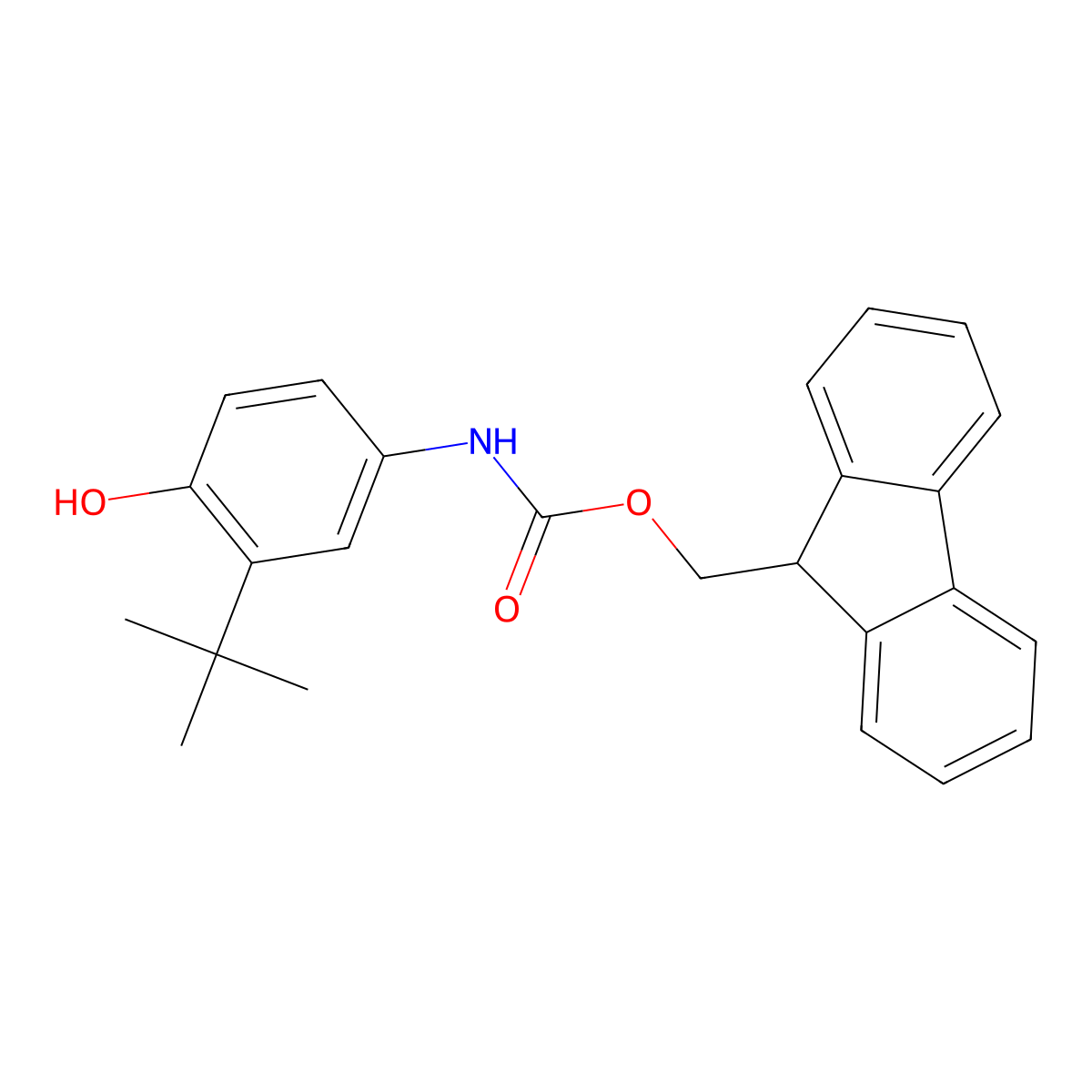 (9H-fluoren-9-yl)methyl N-(3-tert-butyl-4-hydroxyphenyl)carbamate molecular structure, CAS 2764017-12-9