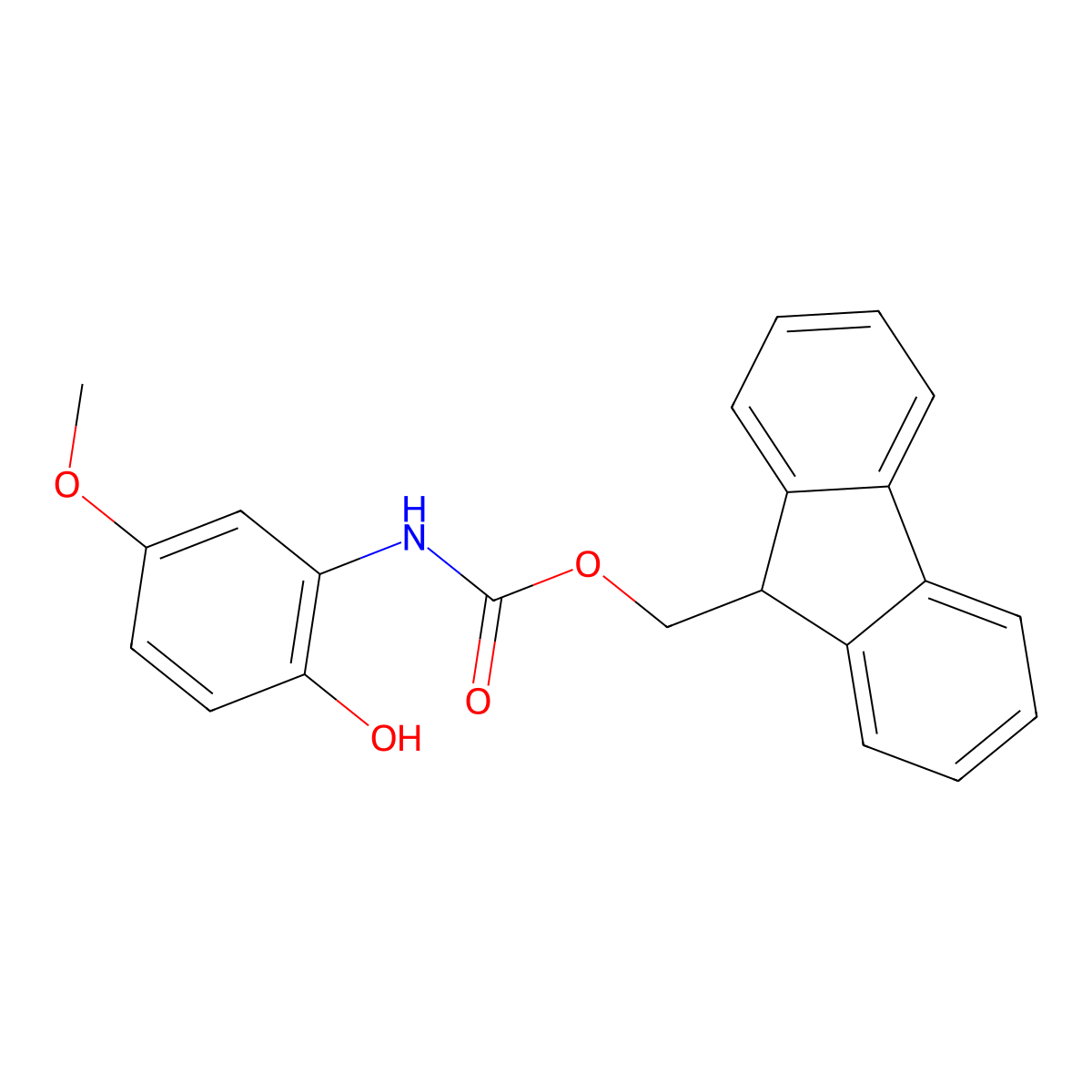 (9H-fluoren-9-yl)methyl N-(2-hydroxy-5-methoxyphenyl)carbamate molecular structure, CAS 2764017-16-3