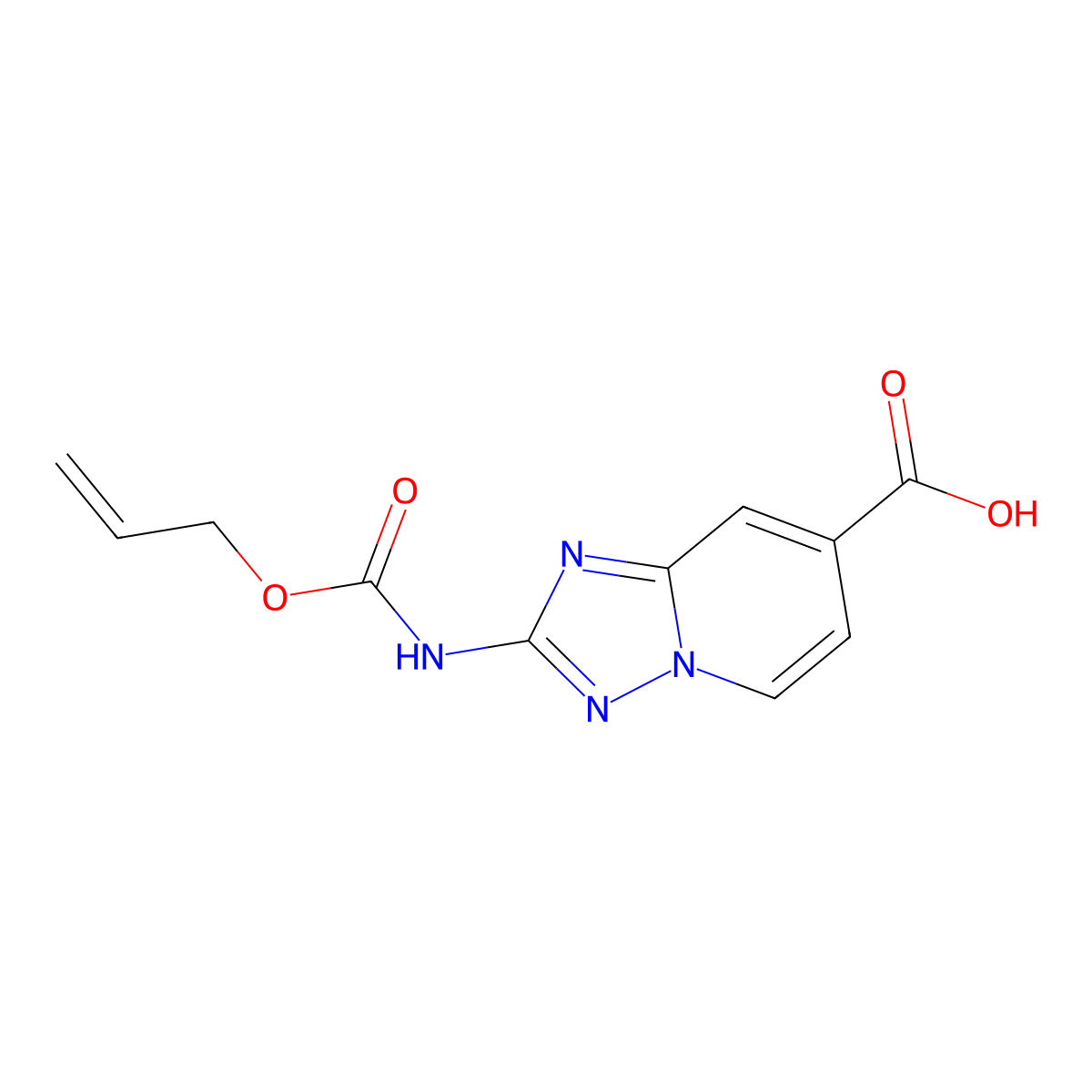 2-{[(Prop-2-en-1-yloxy)carbonyl]amino}-[1,2,4]triazolo[1,5-a]pyridine-7-carboxylic acid molecular structure, CAS 2764017-18-5