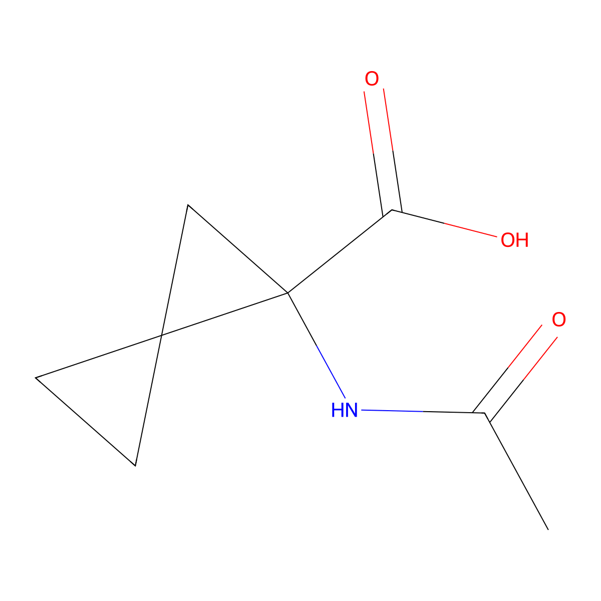 1-Acetamidospiro[2.2]pentane-1-carboxylic acid molecular structure, CAS 2764017-19-6