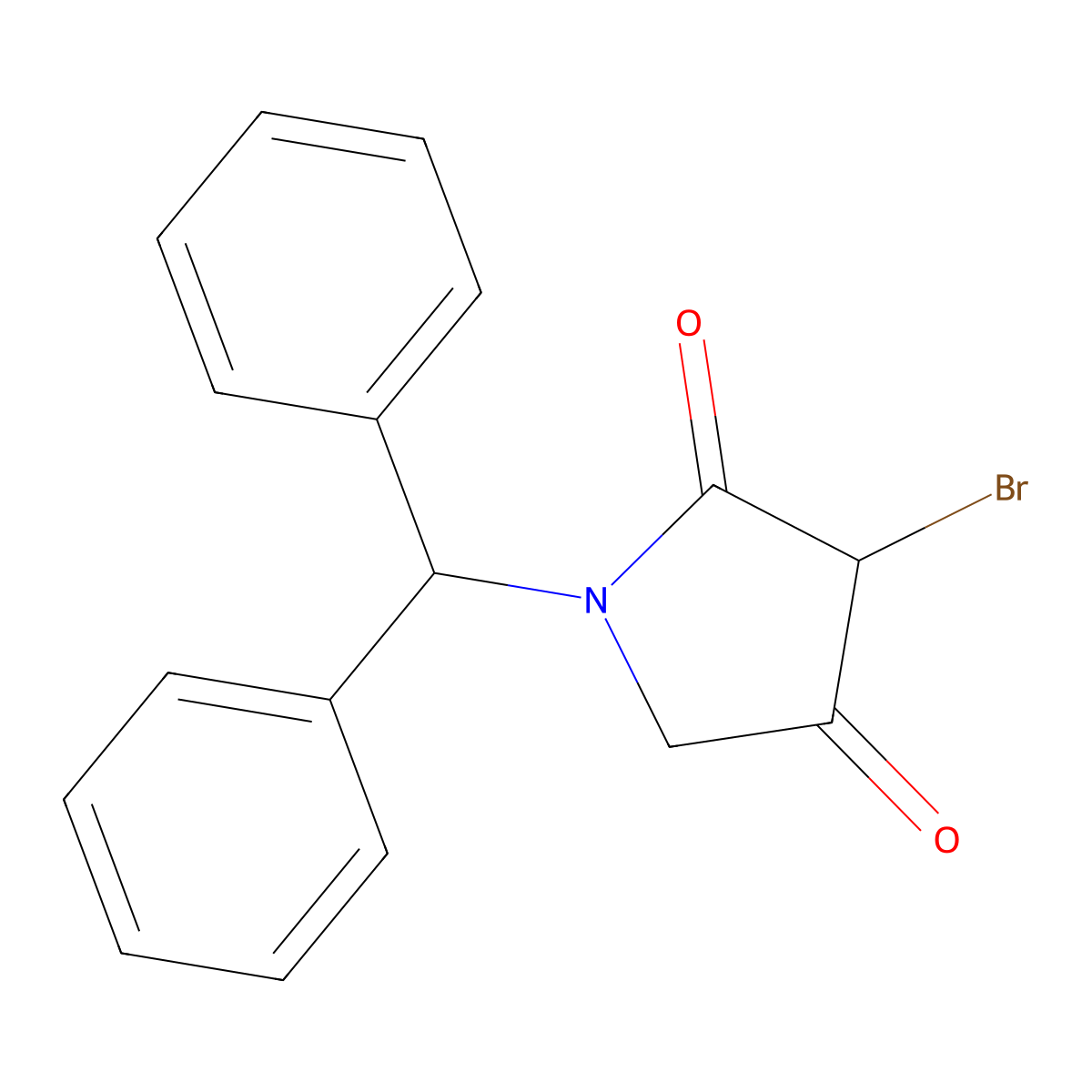 3-Bromo-1-(diphenylmethyl)pyrrolidine-2,4-dione molecular structure, CAS 2764017-39-0