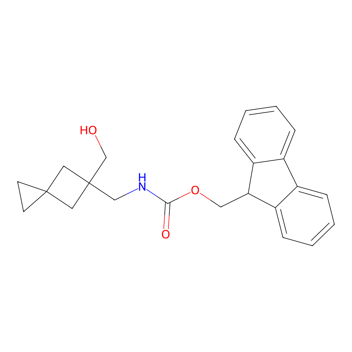 (9H-fluoren-9-yl)methyl N-{[5-(hydroxymethyl)spiro[2.3]hexan-5-yl]methyl}carbamate molecular structure, CAS 2764017-41-4