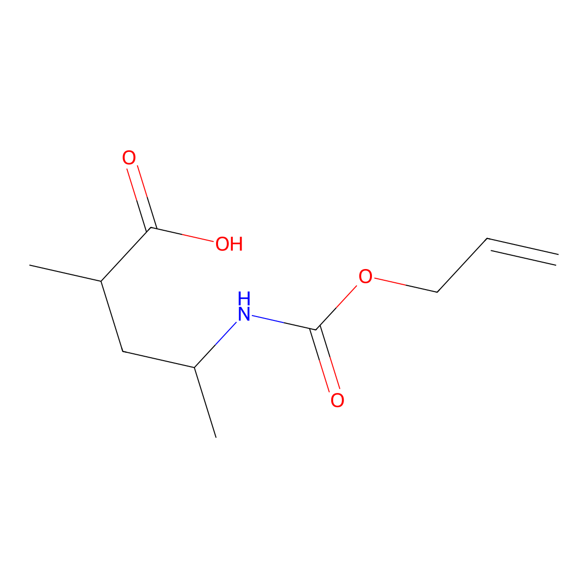 2-Methyl-4-{[(prop-2-en-1-yloxy)carbonyl]amino}pentanoic acid molecular structure, CAS 2764017-44-7