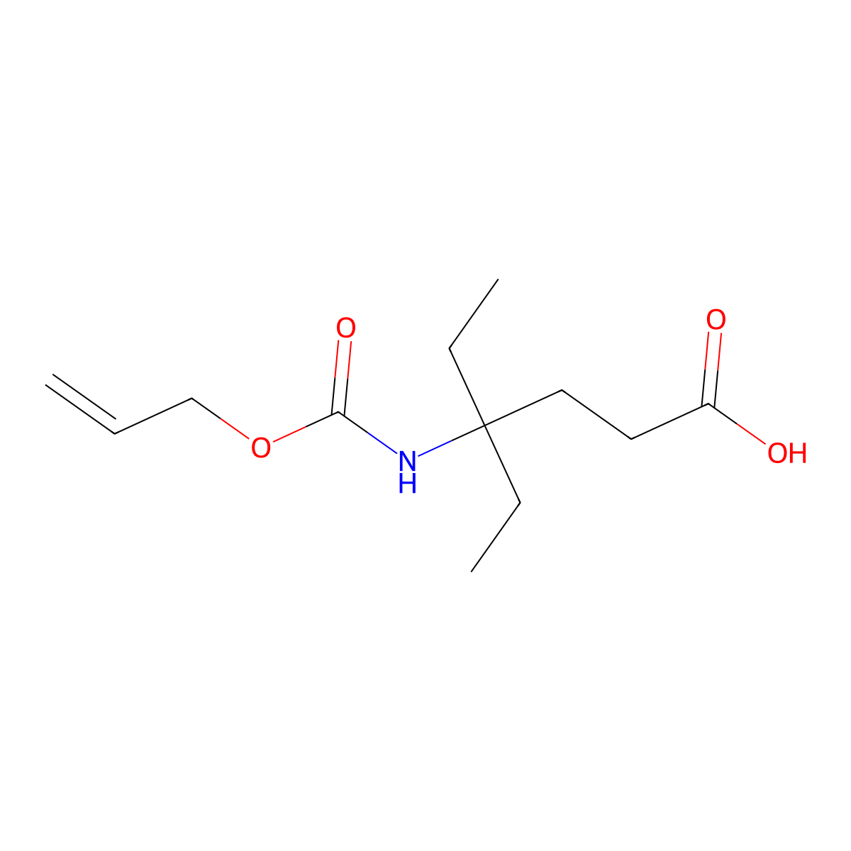 4-Ethyl-4-{[(prop-2-en-1-yloxy)carbonyl]amino}hexanoic acid molecular structure, CAS 2764017-57-2