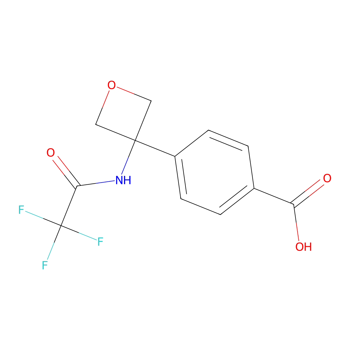 4-[3-(2,2,2-Trifluoroacetamido)oxetan-3-yl]benzoic acid molecular structure, CAS 2764017-78-7