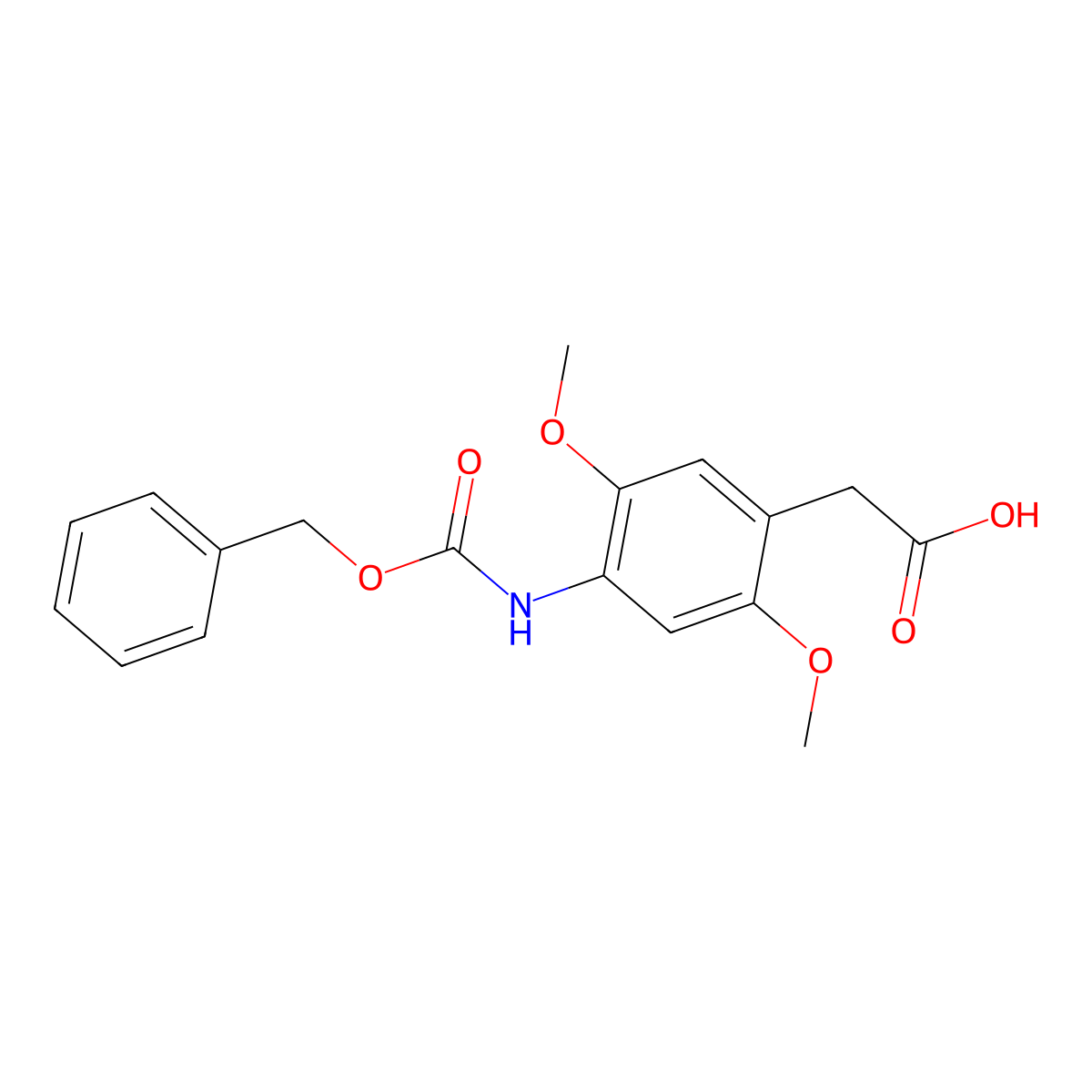 2-(4-{[(Benzyloxy)carbonyl]amino}-2,5-dimethoxyphenyl)acetic acid molecular structure, CAS 2764017-95-8