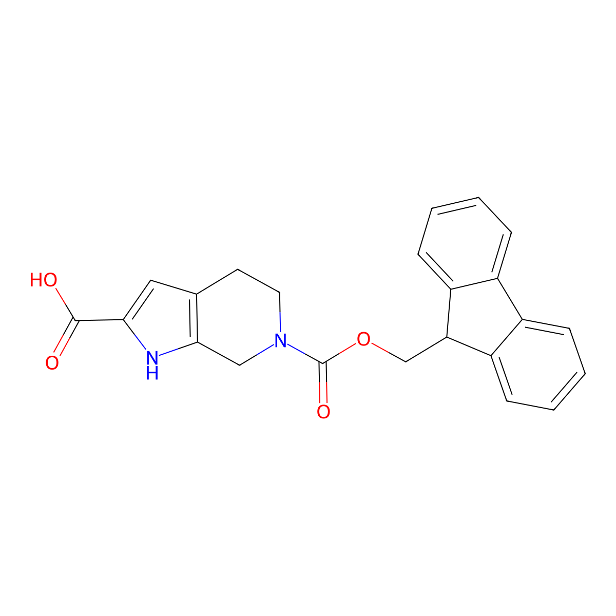 6-{[(9H-fluoren-9-yl)methoxy]carbonyl}-1H,4H,5H,6H,7H-pyrrolo[2,3-c]pyridine-2-carboxylic acid molecular structure, CAS 2764017-97-0